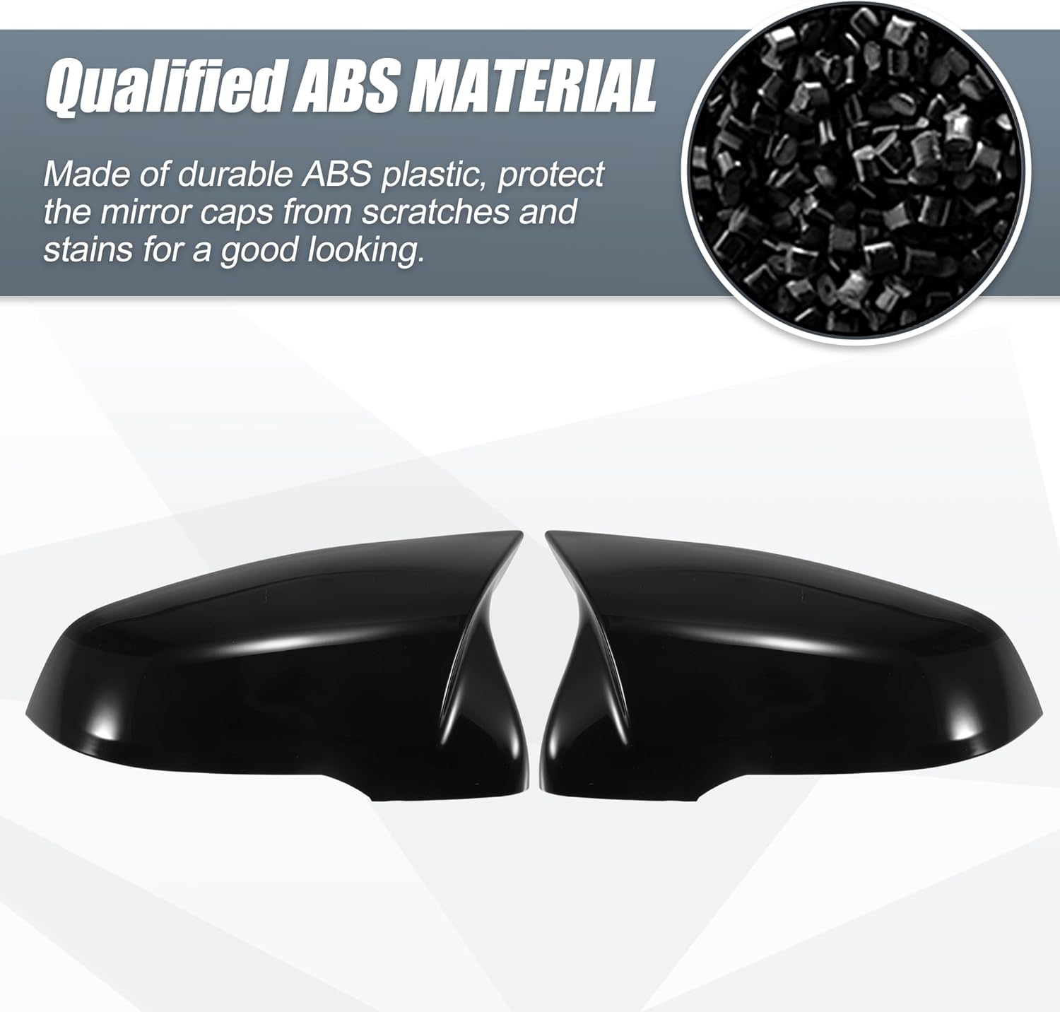 X AUTOHAUX 1 Pair Car Rear View Driver Passenger Side Mirror Cover Cap Replacement Gloss Black for BMW X1 F48 2 Series F45 F46 2016-2023 Mirror Guard Covers Exterior Trims