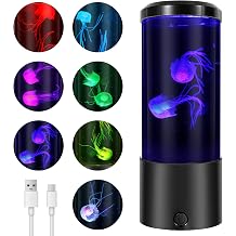 LED Jellyfish Lava Lamp USB Electric Jellyfish Night Lamp Multi Color Desktop Mood Light Decoration for Home Children Room OfficeBlack