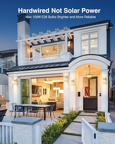 Miniatura 3 de VIANIS Luces exteriores para montaje en pared de casa, accesorios de iluminación blanca para exteriores del atardecer al amanecer, luces de porche