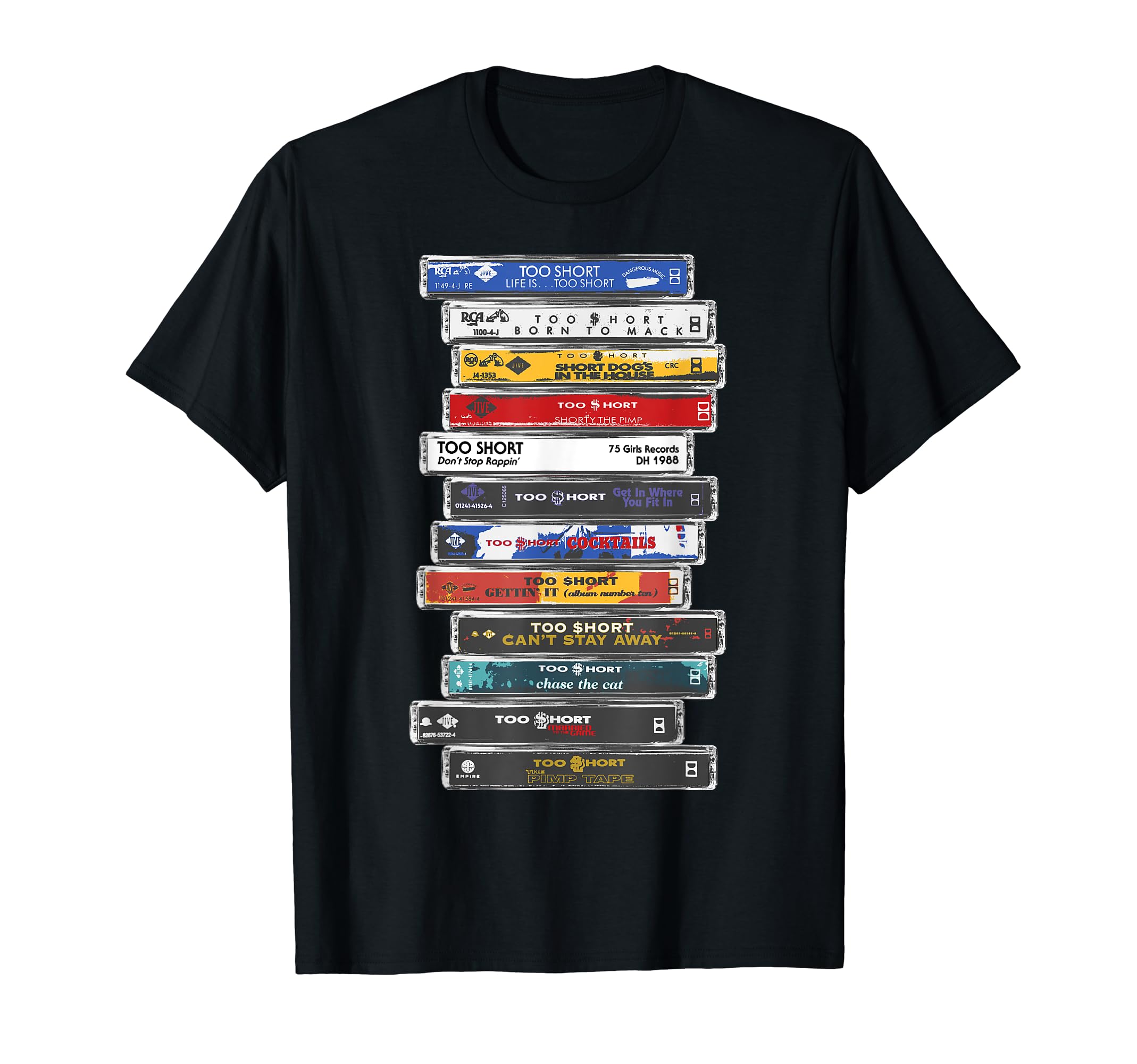 Amazon.com: Too Short - Cassette Stack T-Shirt : Clothing, Shoes & Jewelry
