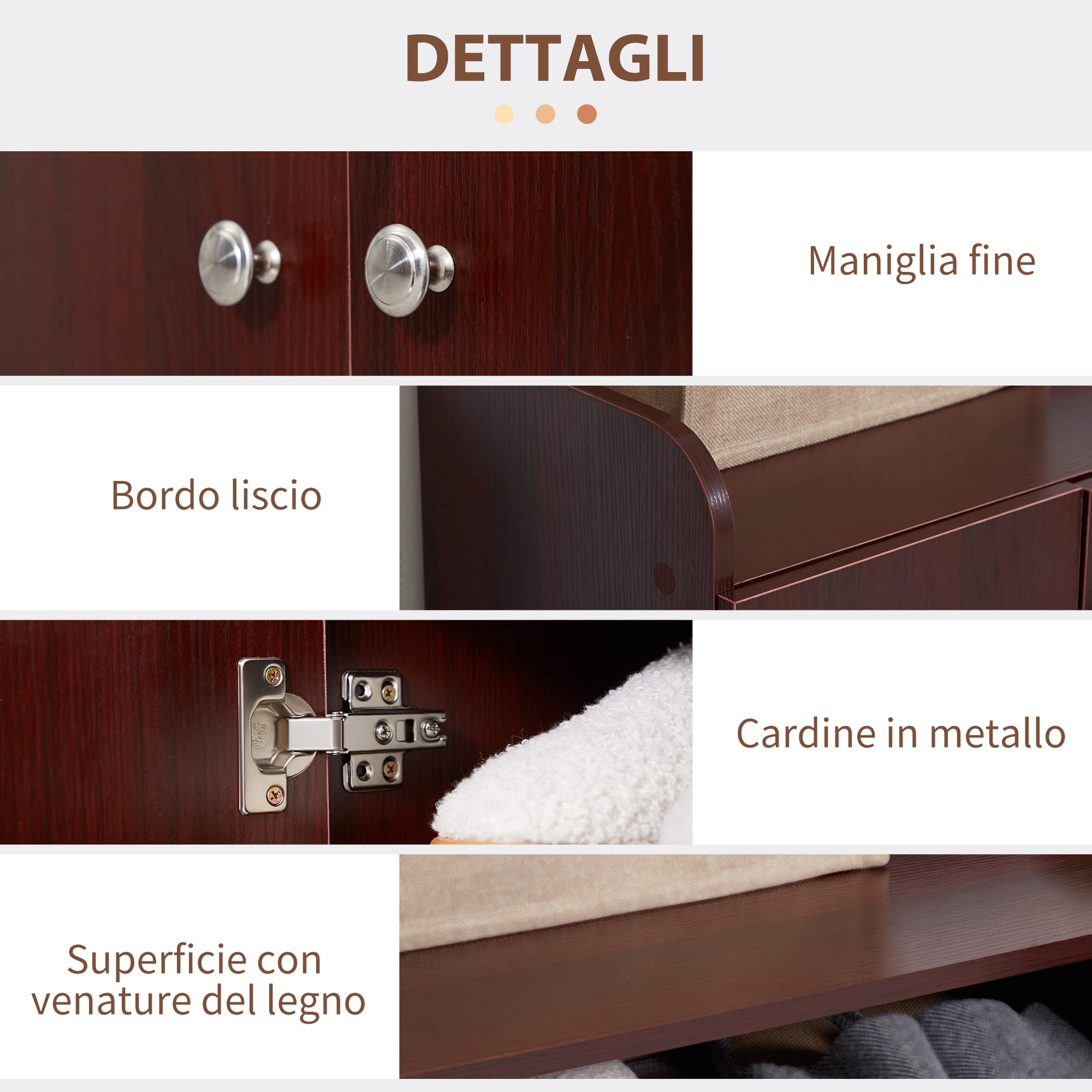 HOMCOM Scarpiera Ingresso con 4 Ripiani Aperti, Scarpiera Armadio Multiuso con Armadietto a 2 Ante e Ripiani Regolabili, Porta Scarpe Salvaspazio per 12 Paia, 83x30x90 cm, Caffè