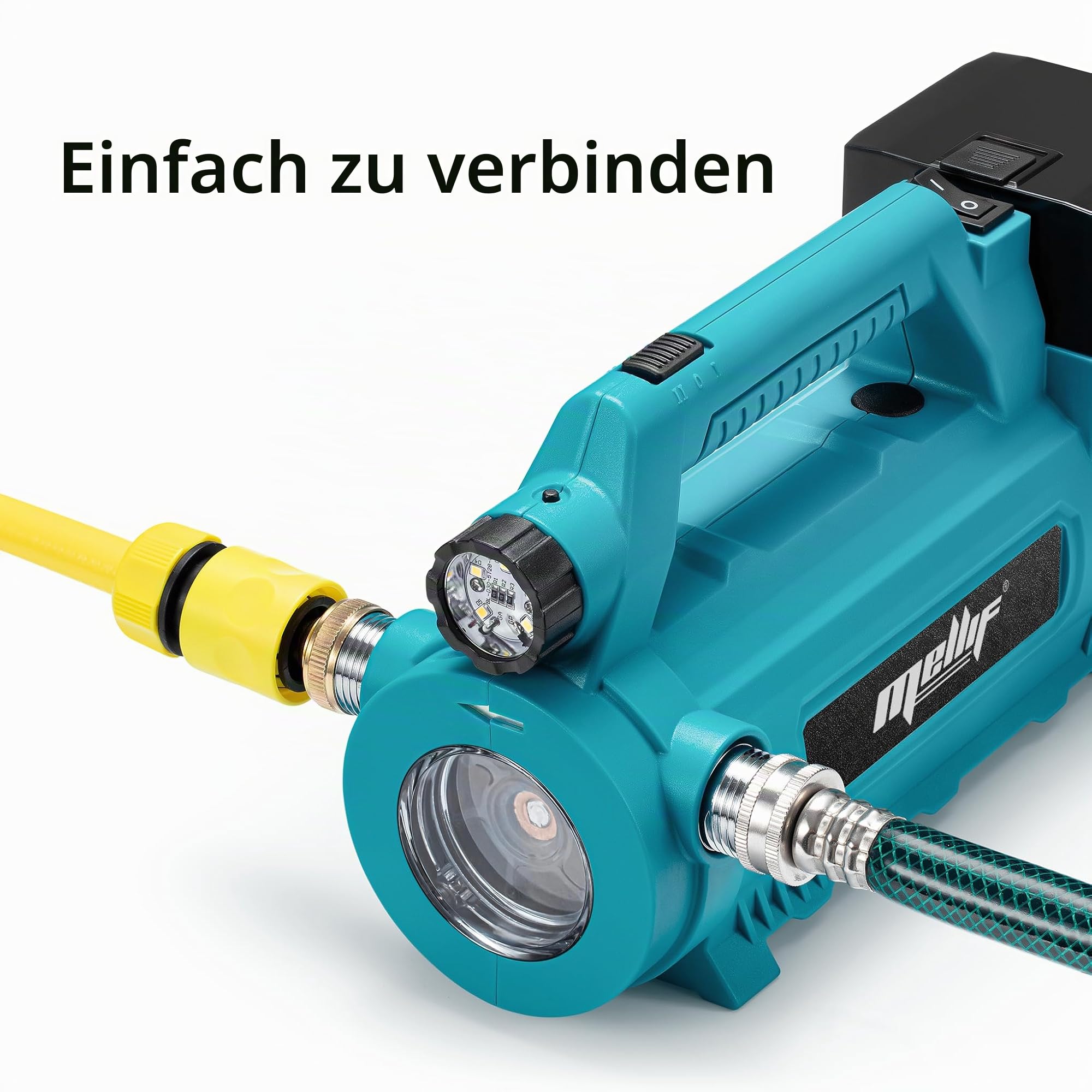 Mellif Wasserpumpe für Makita 18 V Akku, elektrische Gartenpumpe, kabellose tragbare selbstansaugende Pumpe, (nur Werkzeug, keine Batterie)