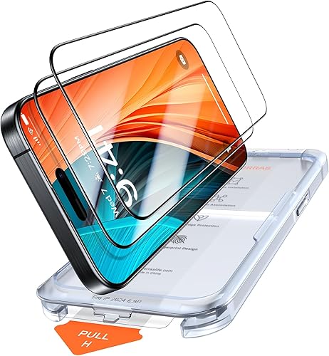 Vista 43 de TORRAS Diamond Shield - Protector de pantalla para iPhone 15 Pro [protección de grado militar] 9H+ irrompible, inastillable, vidrio templado