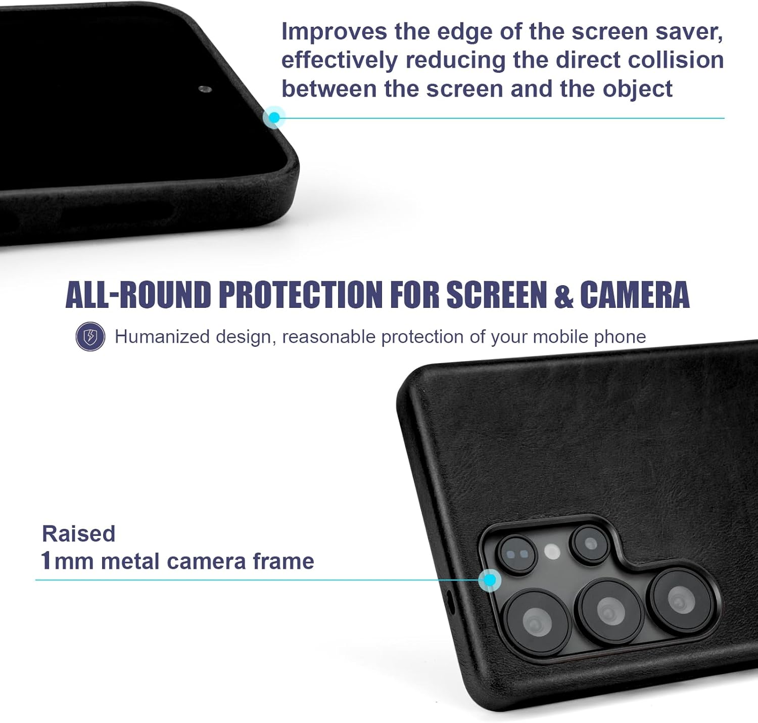 Leather case for Samsung Galaxy S25 Ultra Compatible with MagSafe and Wireless Charging, Vintage Oil Wax Leather, Metal Buttons Camera Bezel, Ultra-Thin fit (Black)