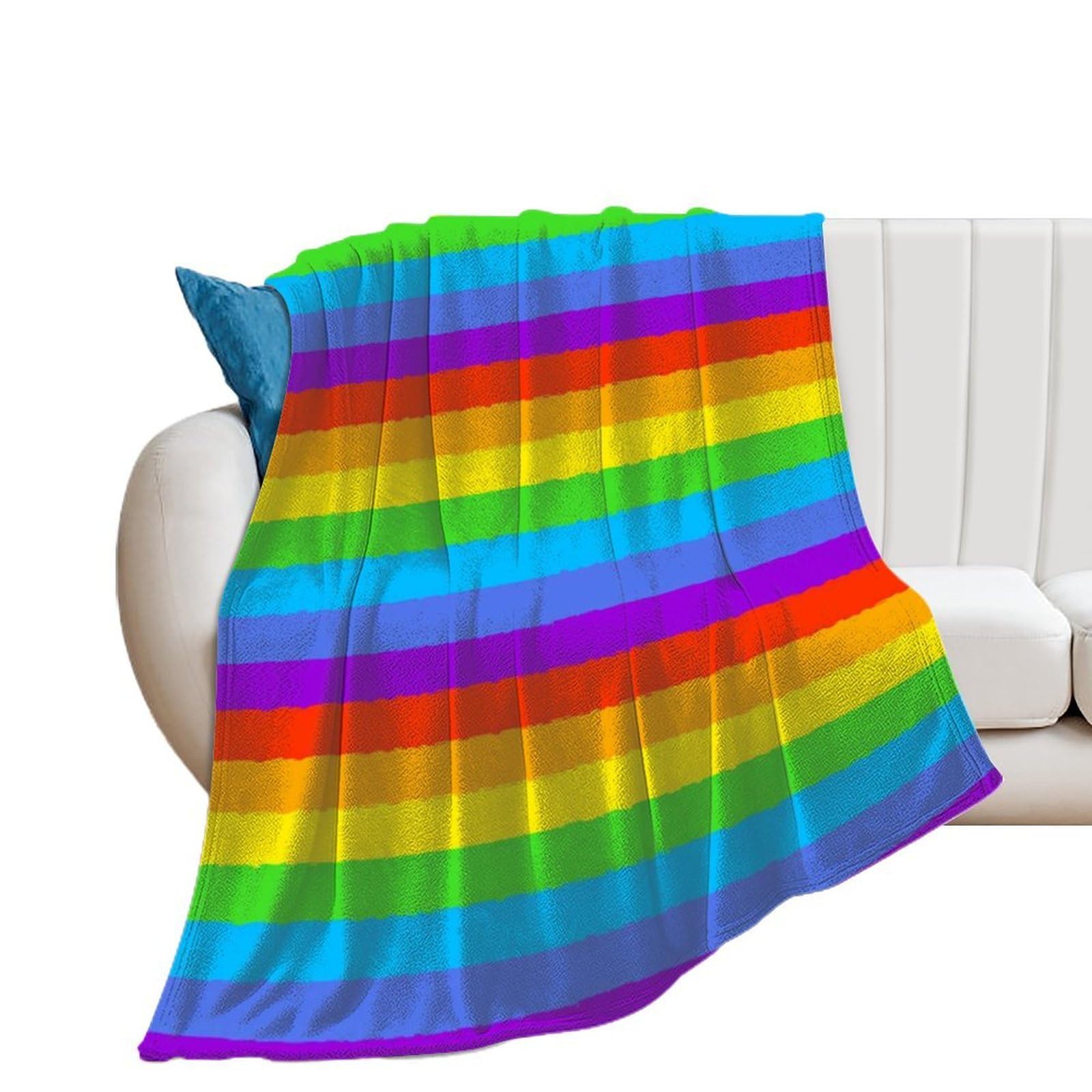 Nclqvjxzkhw Men's Style Lgbt Flag Colors Flannel Blanket Soft Throw Blankets Bed Couch Sofa Travel