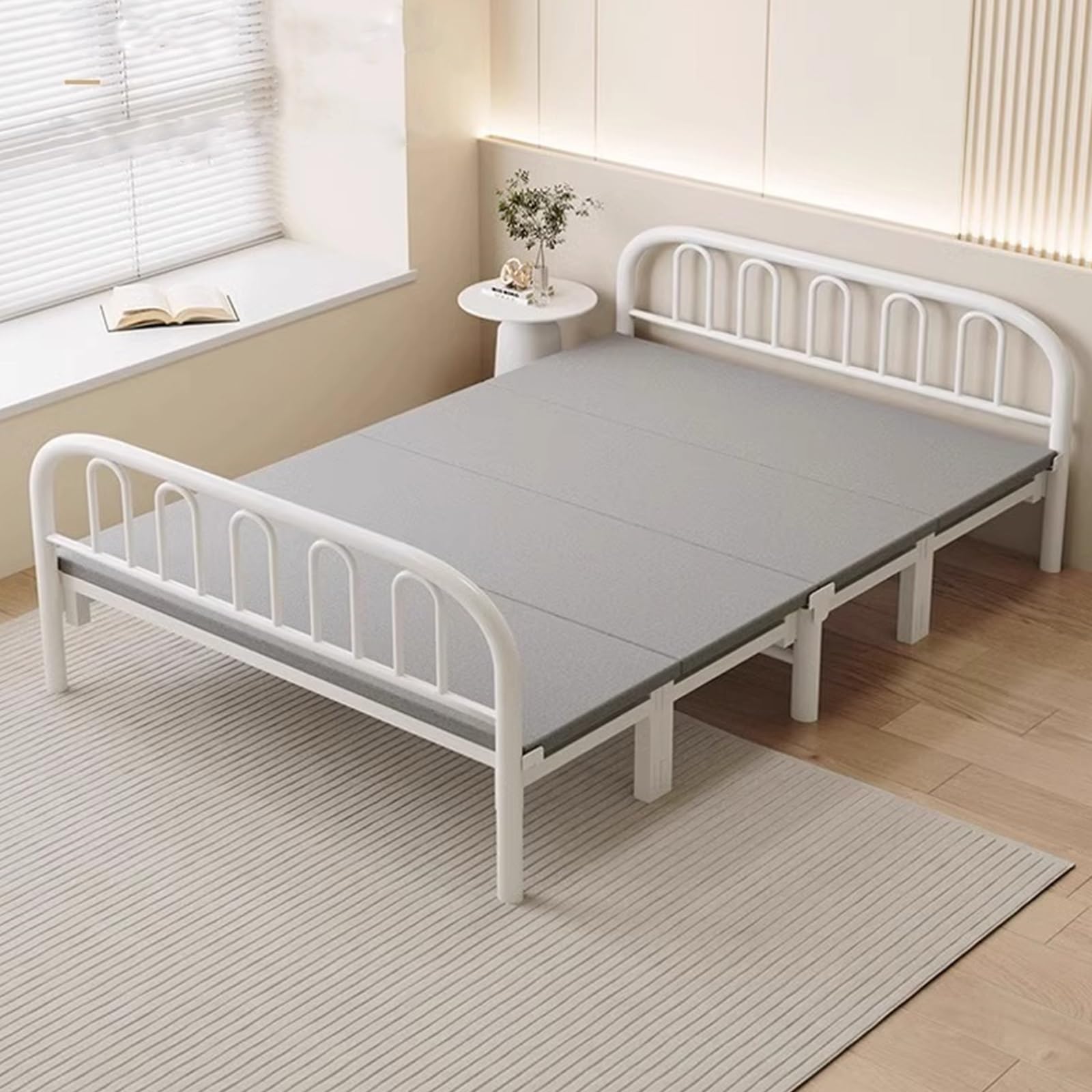 Brandina Pieghevole con Materasso Letto Pieghevole con Struttura in Acciaio per Uso Domestico, Portata 600 kg, per Casa, Appartamento, Camera degli Ospiti(190x40x100cm)