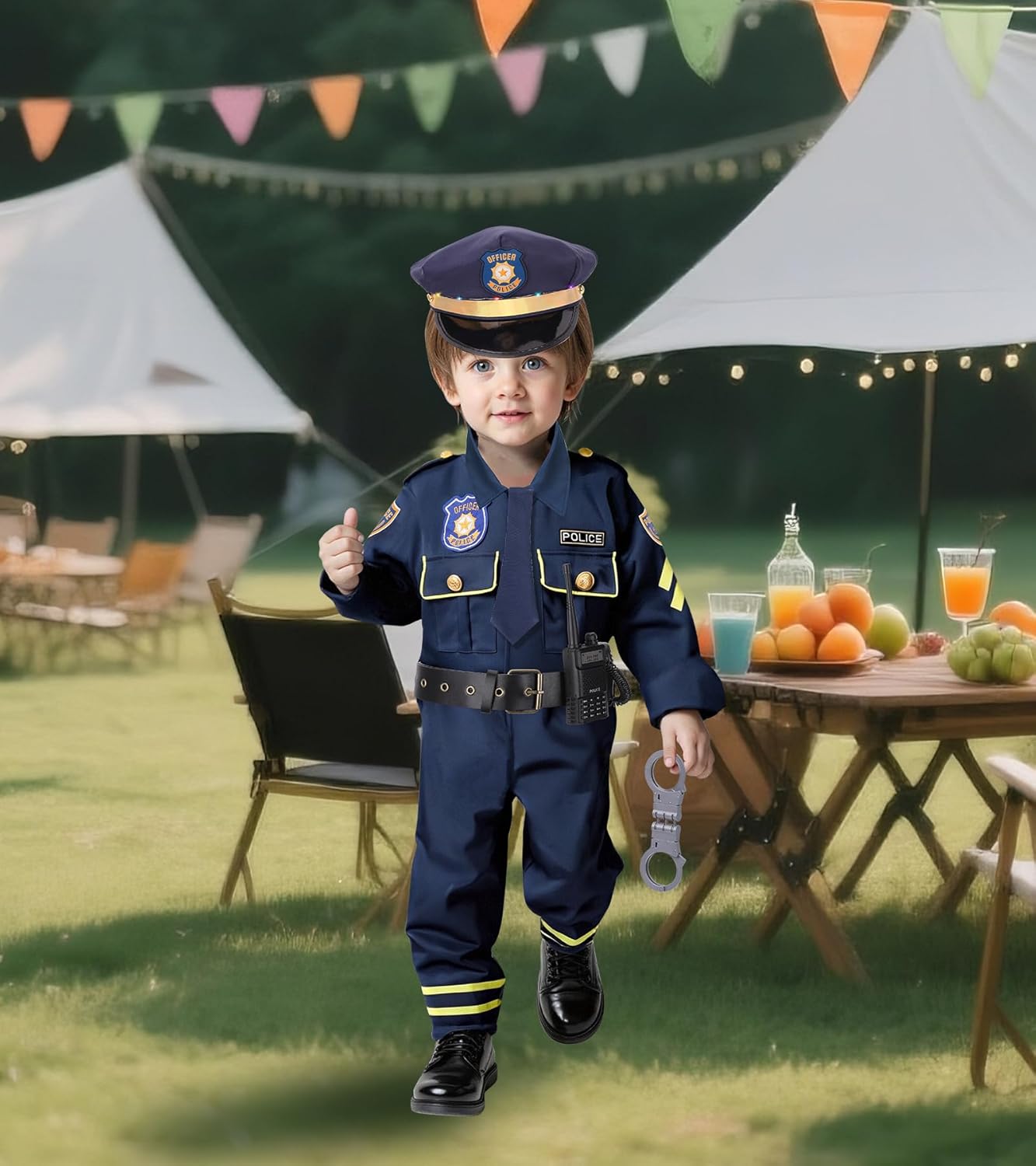 LOYO Police Costume for Kids, Boys Dress Up Police Outfit for Career Day, Halloween, Birthday, Costumes for Kid Age 3-12 Year