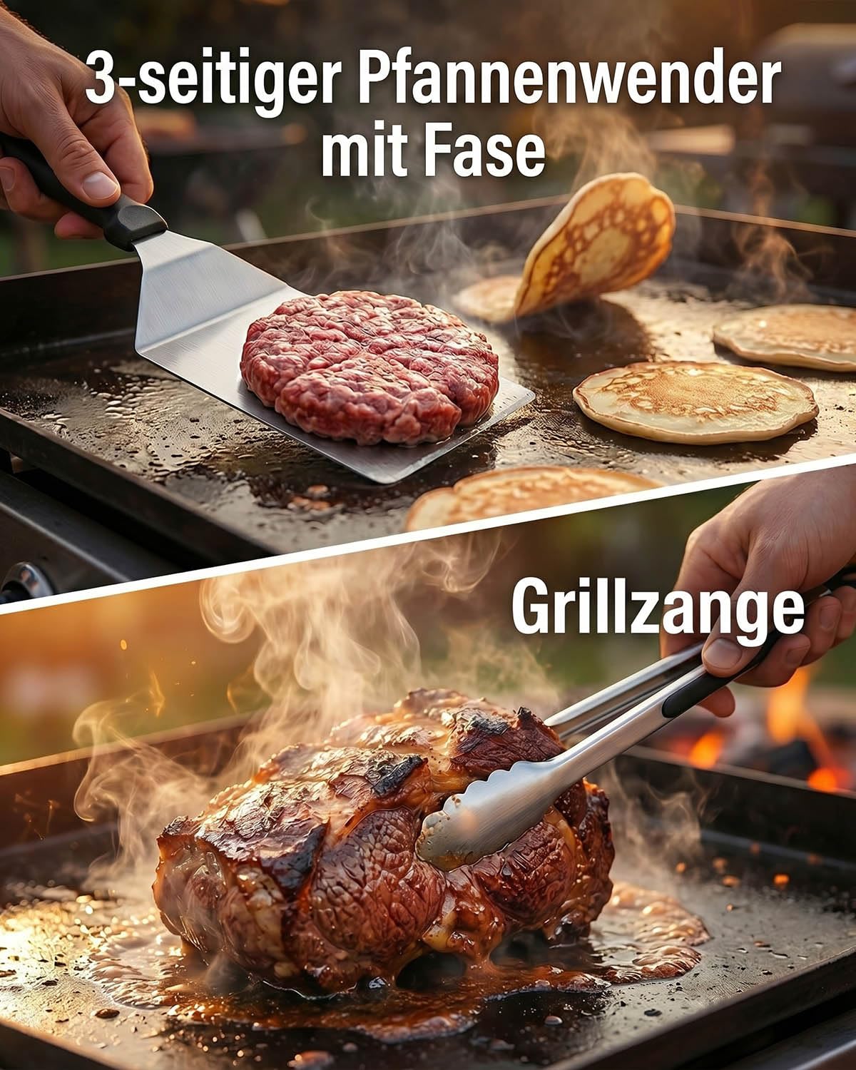 32 teiliges Plancha-Zubehör-Set, BBQ Grillbesteck Set Edelstahl Grillzubehör, mit Plancha-Spachtel, Smash Burgerpress, Burgerglocke, perfektes Grillgeschenk für Männer und Väter