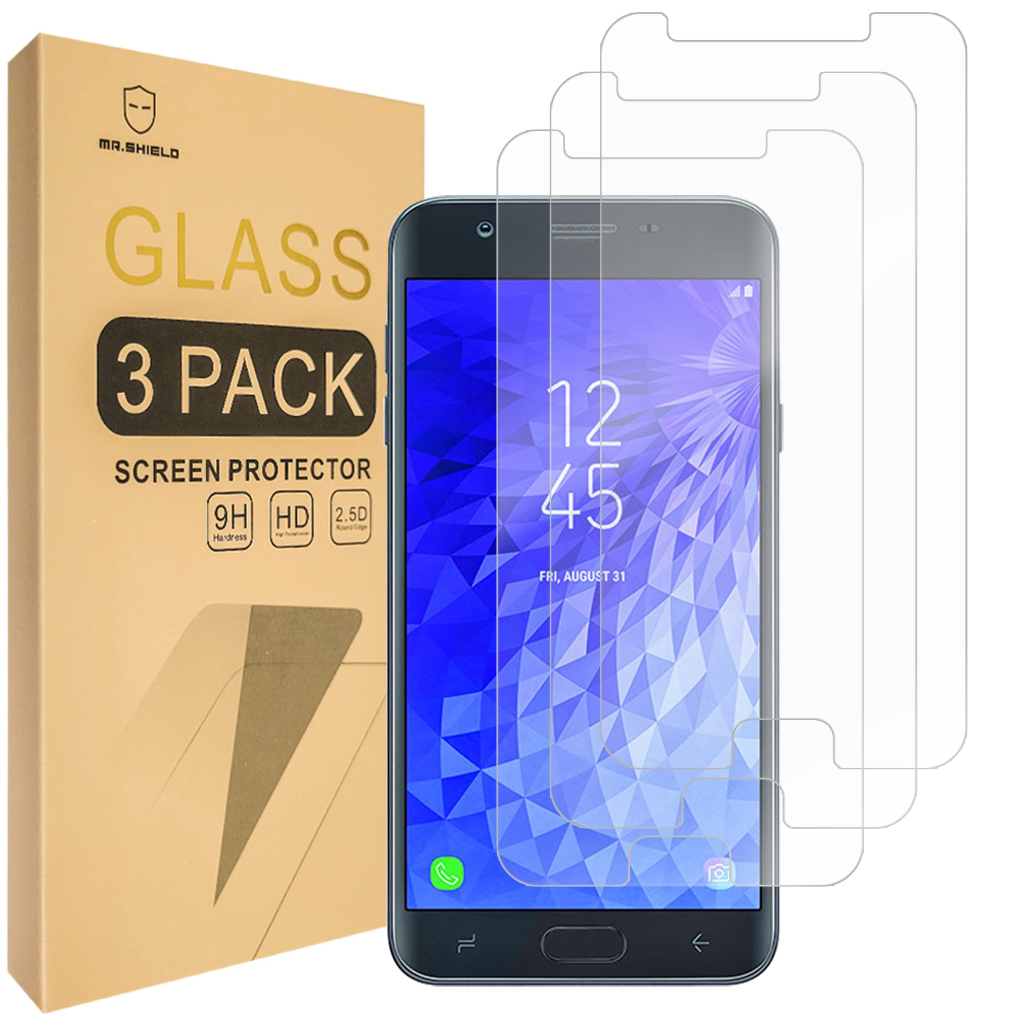 Mr.Shield [3-PACK] Designed For Samsung (Galaxy J7 Crown 2018) [Tempered Glass] Screen Protector with Lifetime Replacement