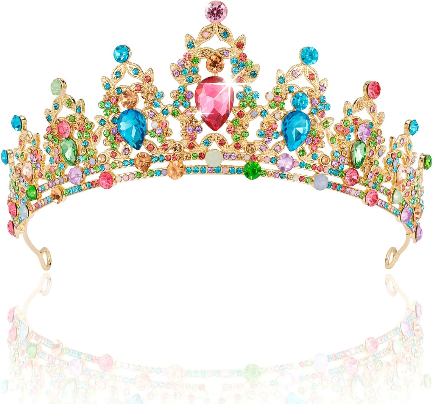 SuPoo Tiaras for Women Colorful Birthday Crown Queen Birthday Tiara Crystal Headband Rhinestone Shiny Princess Party Decoration for Wedding Halloween Prom Christmas Gifts