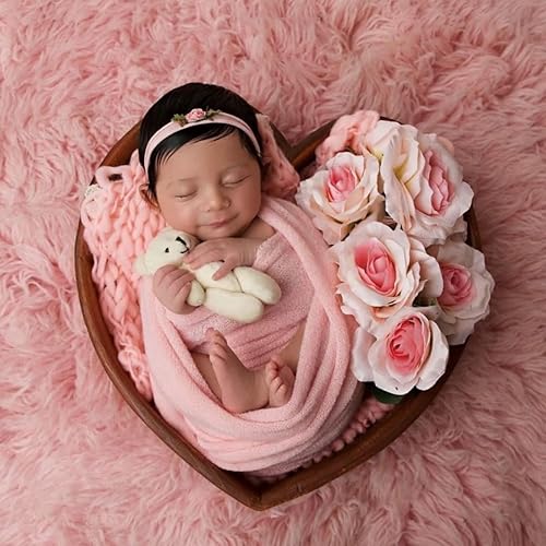 Miniatura 6 de Envoltura para posar recién nacido, accesorios de fotografía para recién nacidos, manta de punto elástico suave hecha a mano para sesión de fotos de