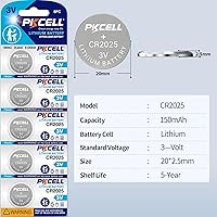 Vista 2 de PKCELL CR 2025 Baterías CR2025 3V Batería de litio (paquete de 5)