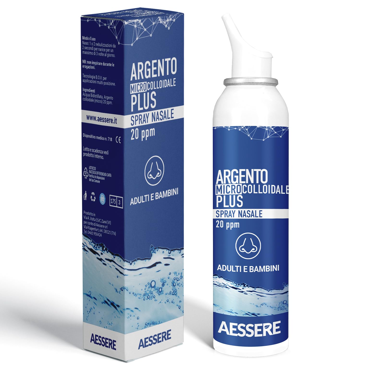 Argento Colloidale Plus Nasale Spray - 20 PPM, 100 ml