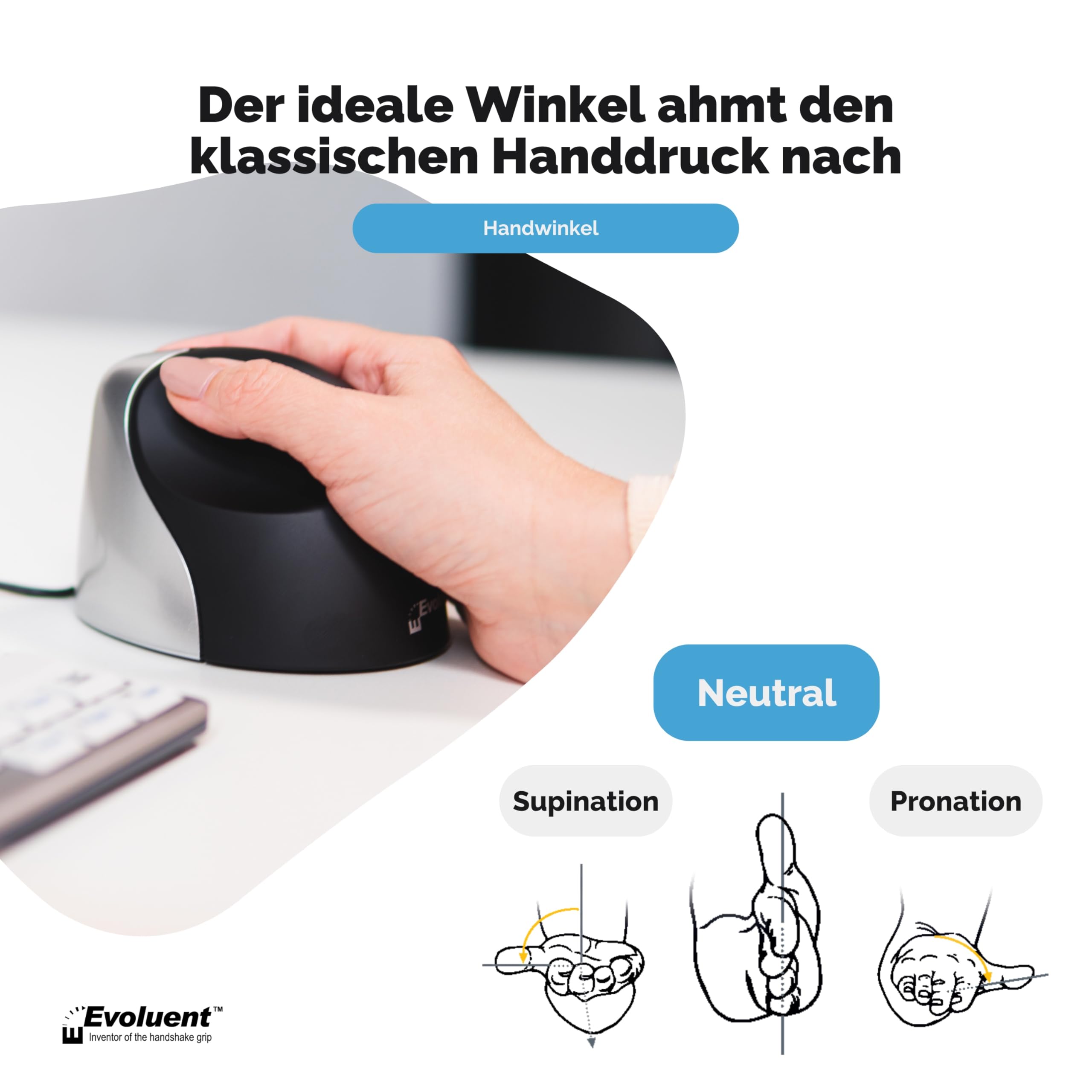 Evoluent VM3R VerticalMouse 3 Maus USB für Rechtshänder