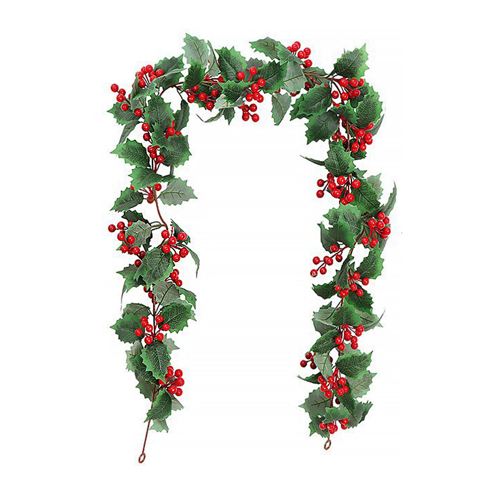 Muiltvoe 170CM Christmas Poinsettia Garland for Mantel, Hanging Artificial Poinsettia Garland Holly Leaves Vine for Table,Railing,Staircase,Doorway (Red)