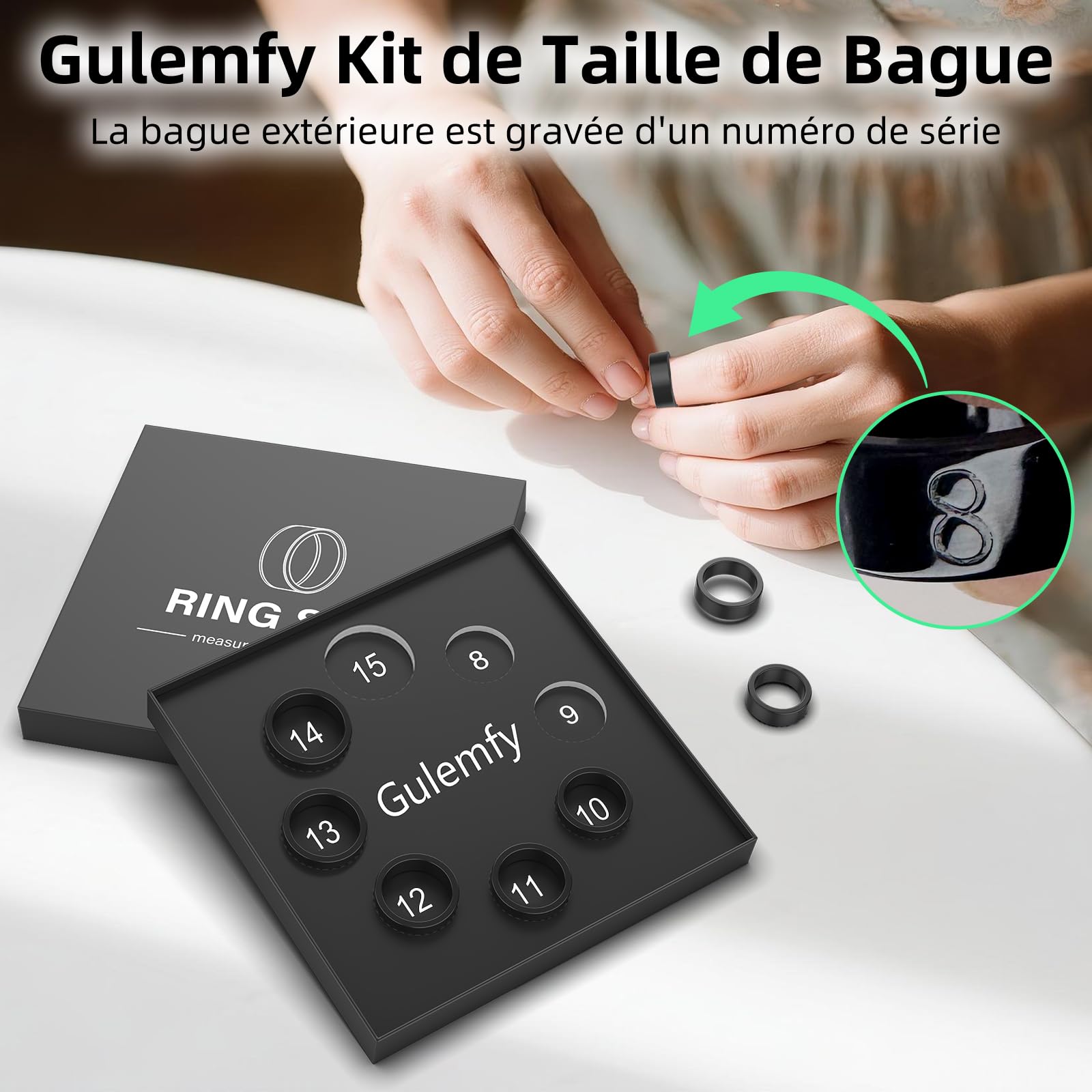 Bague Connectée Femme et Homme, 2026 Smart Ring avec Écran LED, IP68 Étanche, Tracker de Santé et Fitness avec Fréquence Cardiaque/SpO2/HRV/Sommeil/Stress, Compatible avec iOS et Android