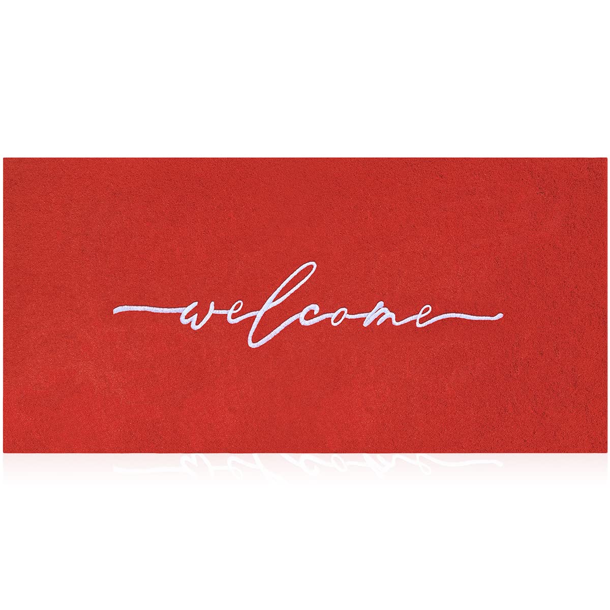 AAZZKANG Red Door Mat Large 18"x48" with Non Slip Rubber Backing Outside Inside Welcome Mats for Front Door Easy to Clean Mats for Patio,High Traffic