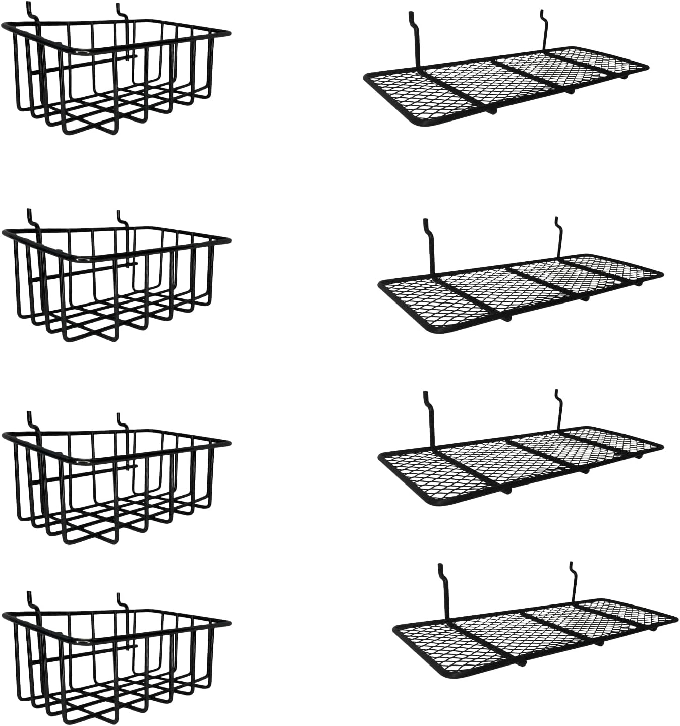 Pegboard Baskets, Container Holders, Pegboard Racks, Wire Shelf, Wall Organizer, Attachments for Organizing Various Tools, Workbench Accessories, Garage Storage (Black)