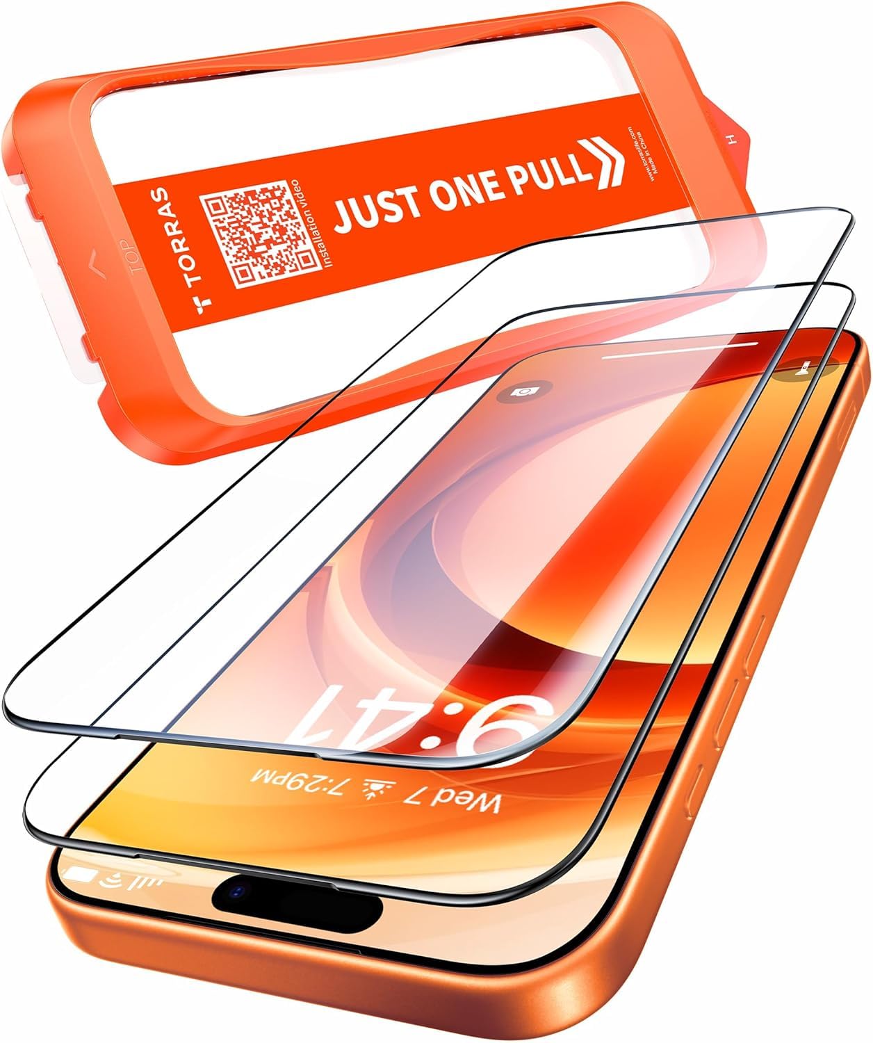 TORRAS Präzise für iPhone 17 Pro für Panzerglas [Full Screen] Exklusive Schutzfolie für iPhone 17 Pro Folie 9H+ glas [Nr.1 Stoßfest], Auto Montage, Kompatibel mit Hülle, 2 Stück