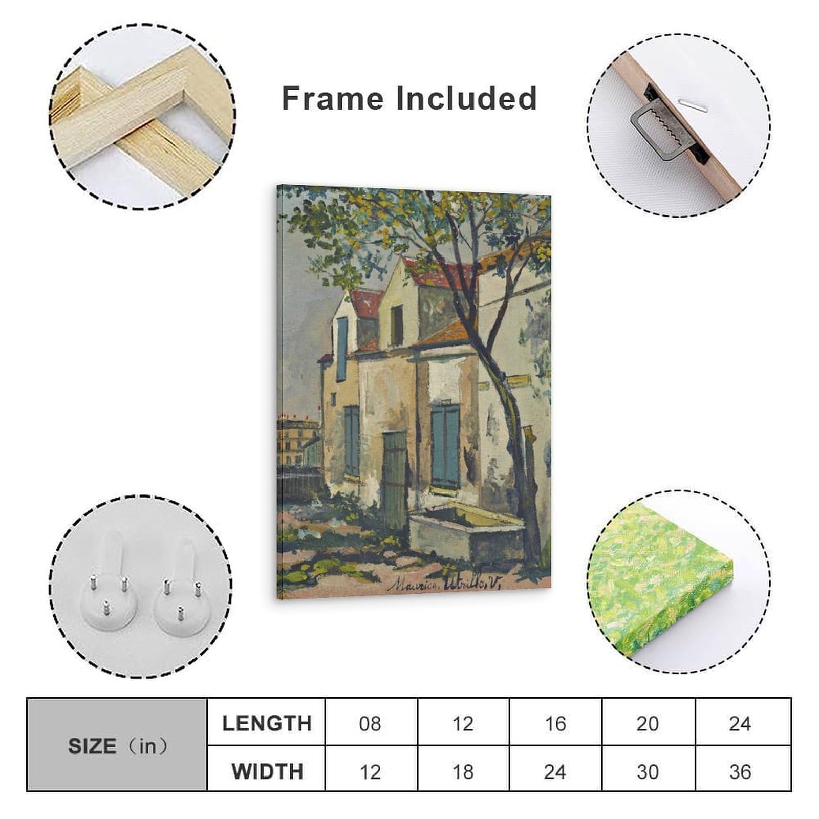 The Debray Farm in Montmartre, Paris by Maurice Utrillo, Impresiones en Lienzo Modernas, Cuadros Decorativos Para Habitaciones de Niños o Niñas, Cuadros de Pared para Salón Y Pinturas con Motivos