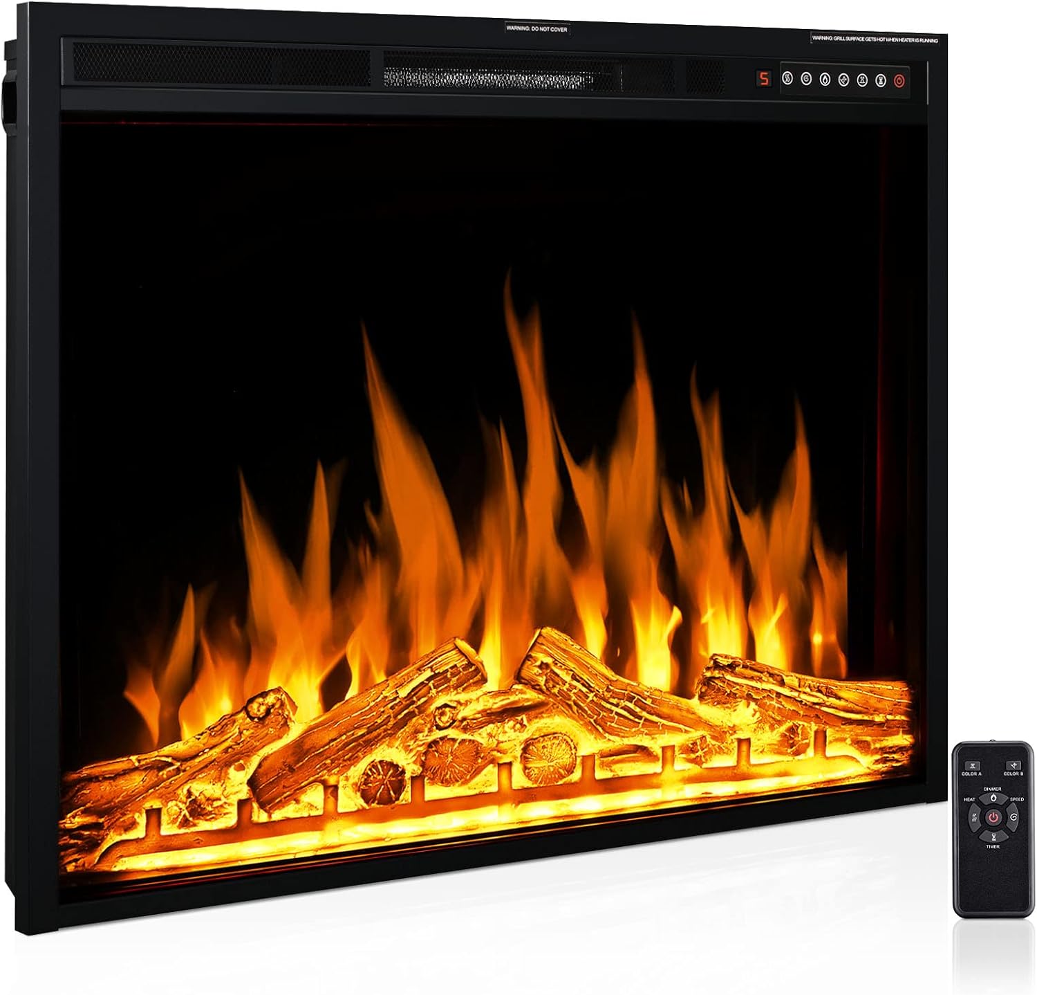 Flash Deals - 40% OFF Rintuf 34'' Electric Fireplace Insert,Electric Fireplace Heater with Touch Screen & Remote,Overheating Protection with Timer,Customed Display:5 Flame Speed & 5 Color & 5 Brightness,750/1500W, Black 🔥 Flash Sale Rintuf 34'' Electric Fireplace Insert,Electric Fireplace Heater with Touch Screen & Remote,Overheating Protection with Timer,Customed Display:5 Flame Speed & 5 Color & 5 Brightness,750/1500W, Black