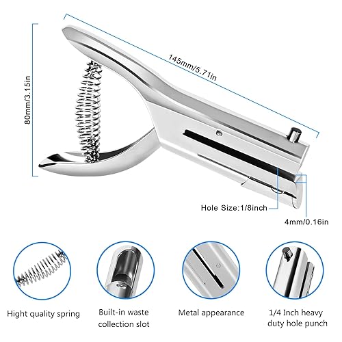 Miniatura 2 de Perforadora de un solo agujero, alcance de 2 pulgadas, perforador de agujero largo portátil de mano resistente, perforador de agujero de aleación de