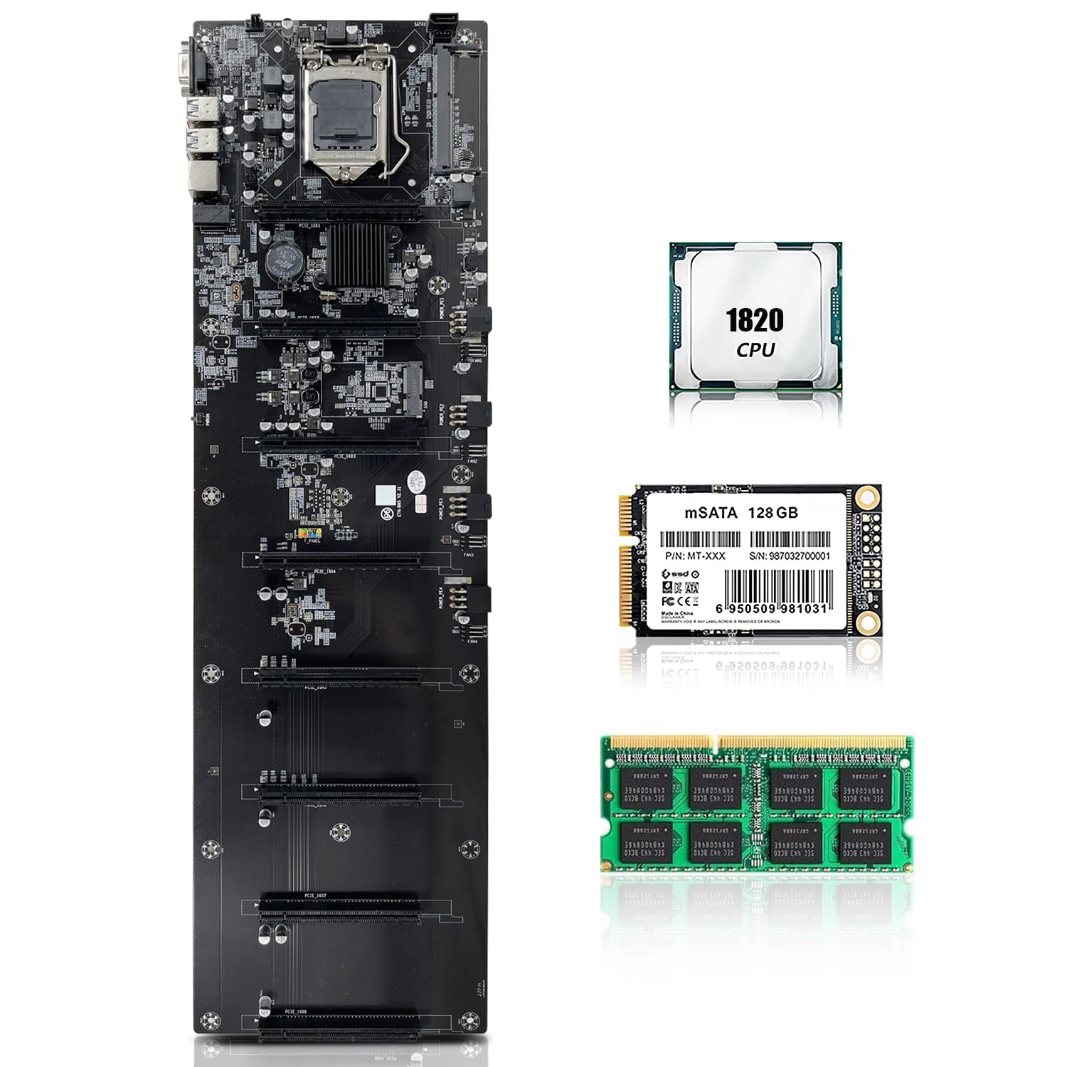 BITEO B85 Mining Motherboard Boot Up Mining Support 30/20/10 Series GPU 8 PCIe X1 to PCI-E X16 LGA 1