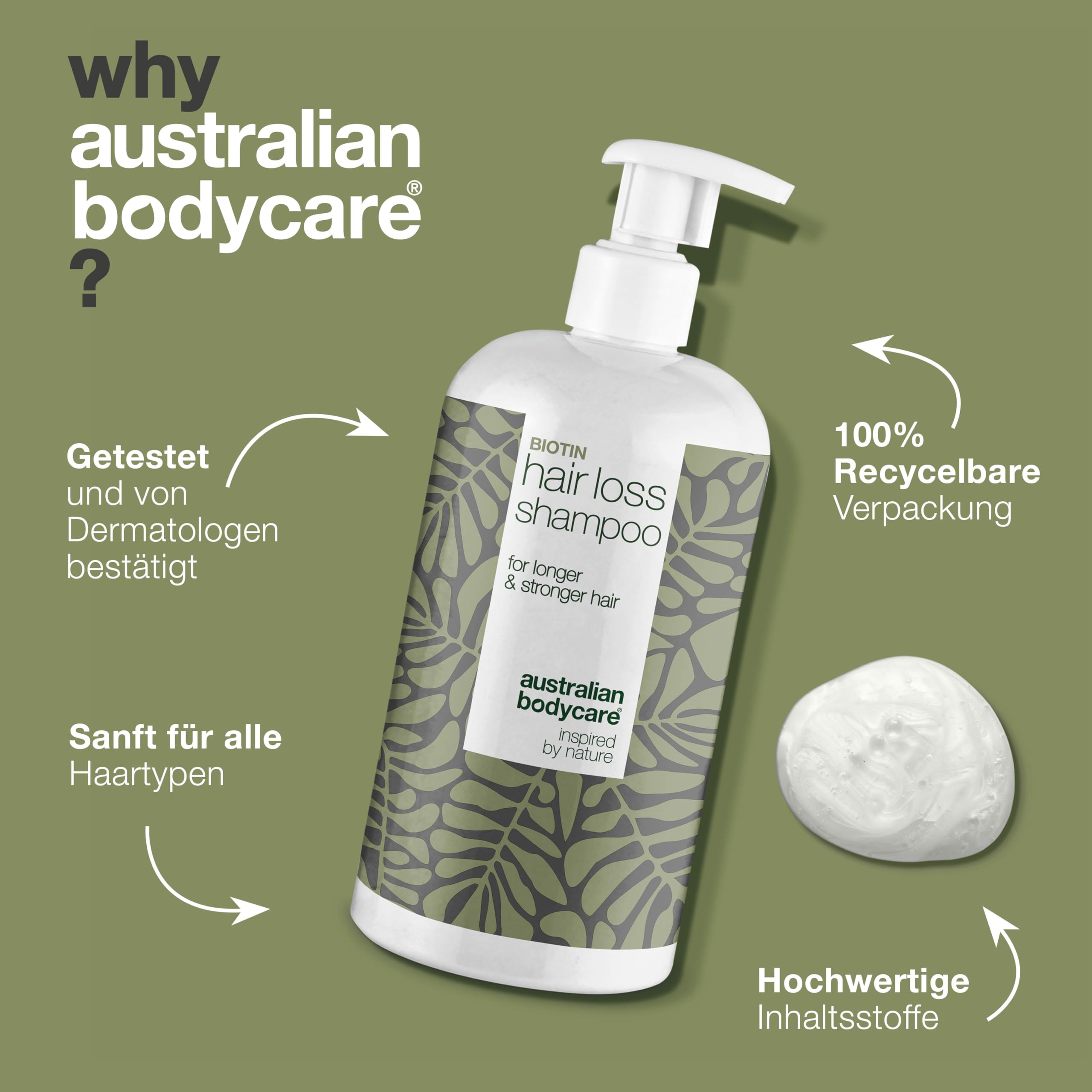 Australian Bodycare Haarausfall-Shampoo, 500 ml, ideal für alle, die unter Haarausfall leiden oder sehr feines, dünnes Haar haben, stimuliert das Haarwachstum, ideal für langsam wachsendes Haar, mit