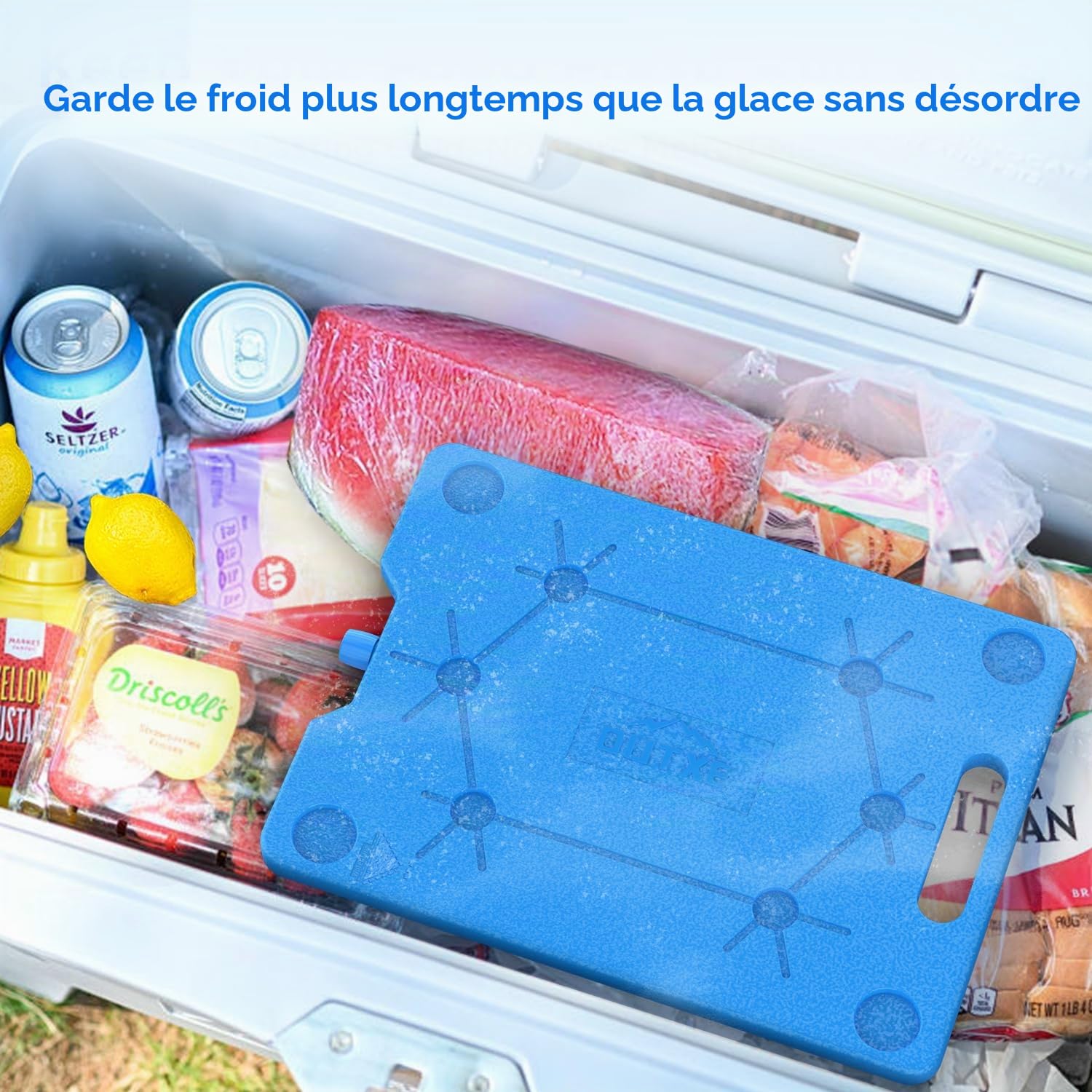 OUTXE Packs de glace pour refroidisseurs – Grand format – 25,4 x 33 cm, économiseur d'espace – Réutilisables, durables – Packs de congélation froide pour refroidisseurs et sacs fourre-tout pour garder