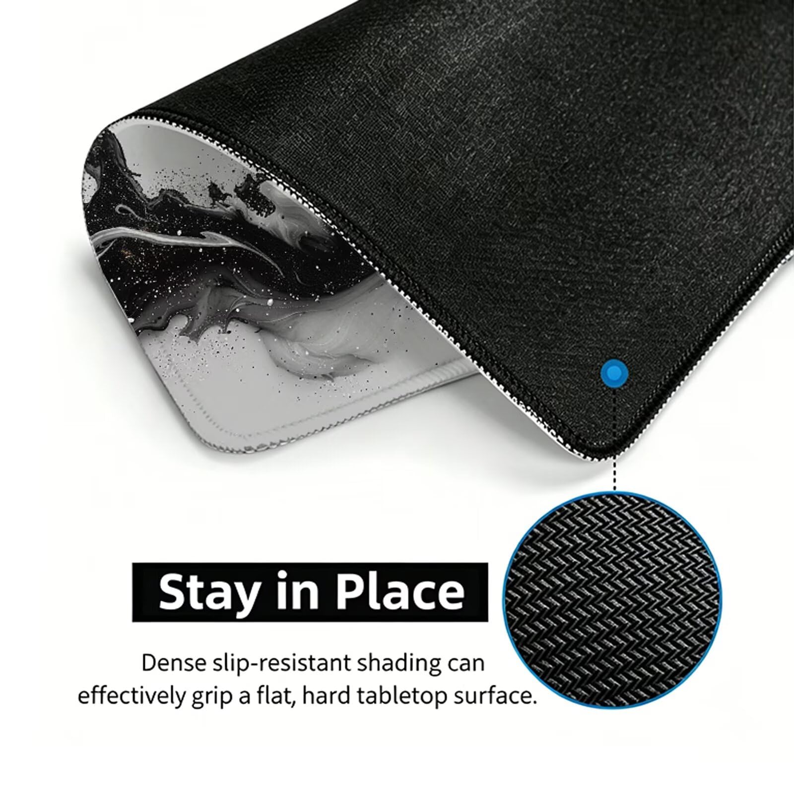 Alfombrilla Ratón XXL 1500 x 800 mm Gris Mouse Pad Gaming Blanca Tapete Escritorio Grande, Protector Escritorio Impermeable para Oficina, Protector Mesa Ordenador, Alfombrilla Gamer, Regalo W6-894