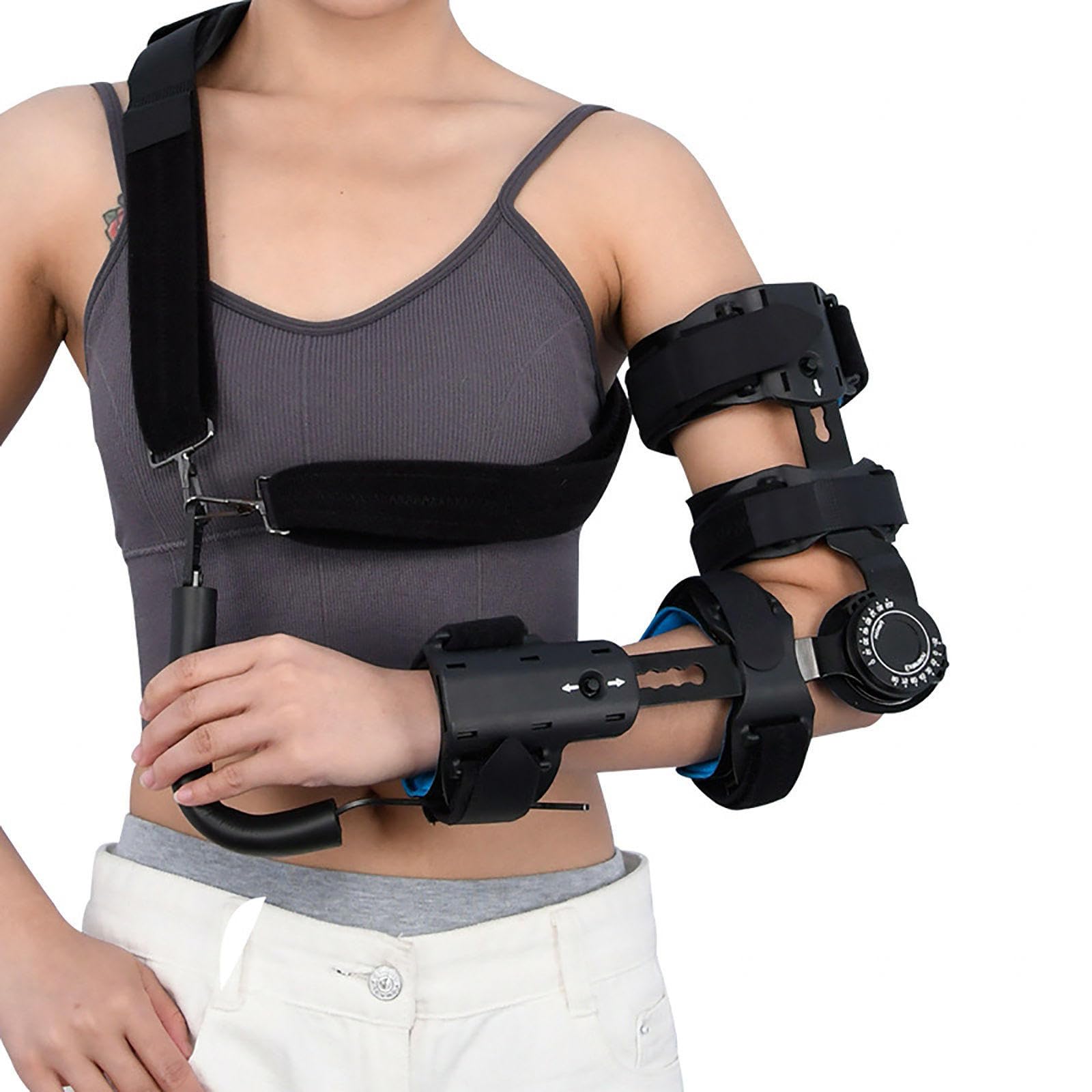 Tutori per gomito con cerniera, OP Stecca for gomito Immobilizzatore Supporto for braccio Ortesi Recupero da lesioni(Right)