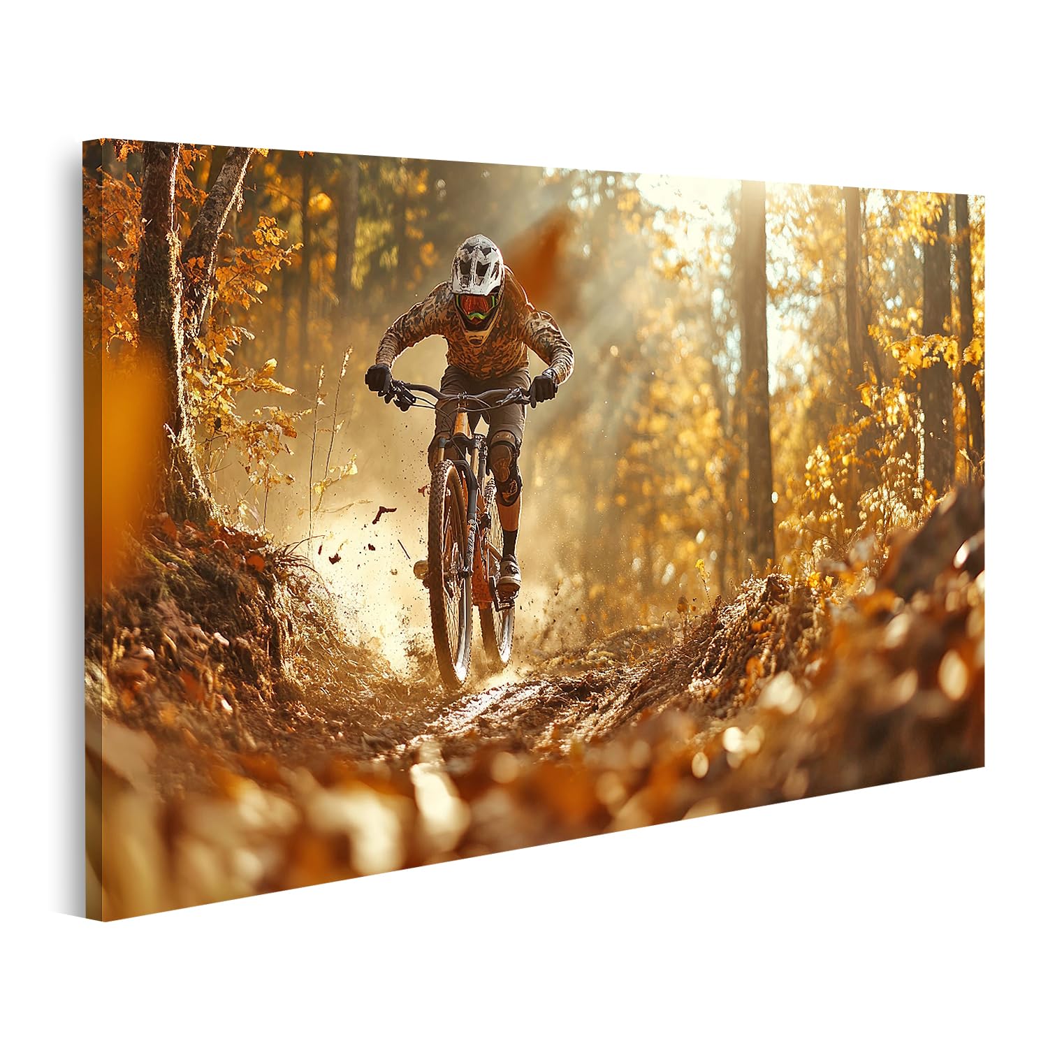 islandburner Primer cuadro sobre lienzo bicicleta de montaña aventura en el bosque de otoño para sala de estar entusiasta de los deportes Bicicletas cuadros cuadros murales póster