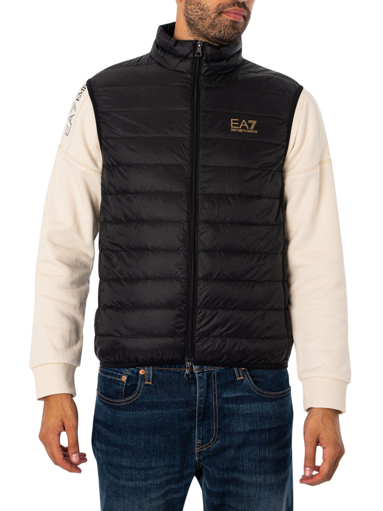 EA7 Emporio Armani Gilet Uomo Down Waistcoat 8NPQ06PNGPZ 8058997874519 - L Nero Oro L-image
