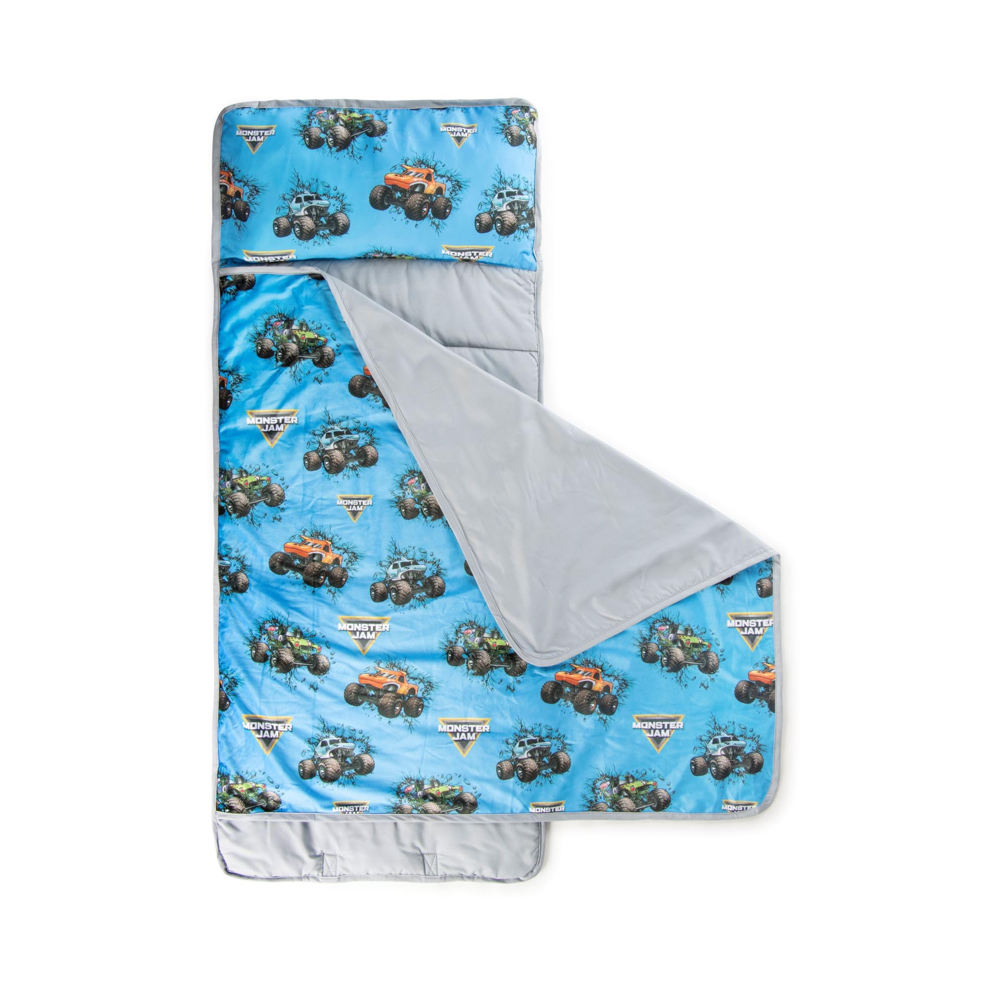 Kinder-Schlafmatte mit integriertem Kissen und Decke – weicher Mikrofaser-Schlafsack für Übernachtungen 51 x 117 cm