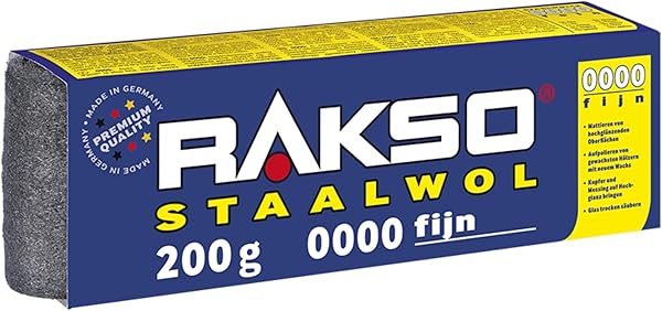 RAKSO staalwol extra fijn 0000 200 g voor delicate oppervlakken