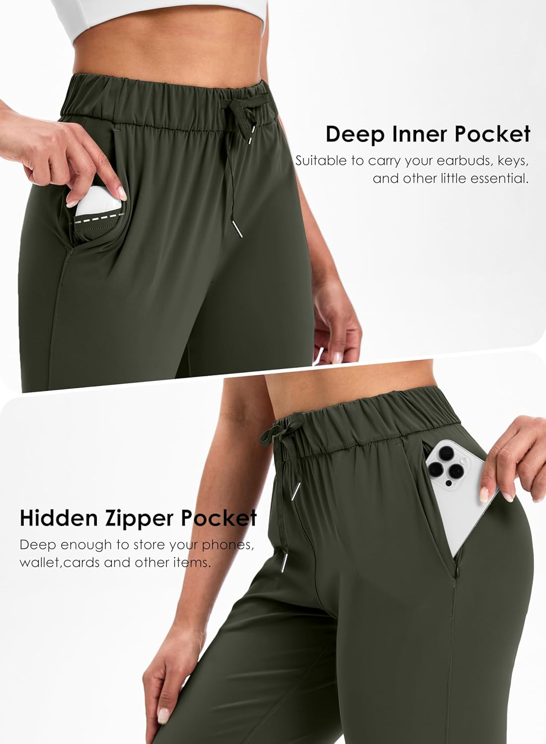 Women's Joggers with 4 Pockets Running Workout Sweatpants for Women Tapered Lounge Jogging Pants - Image 4