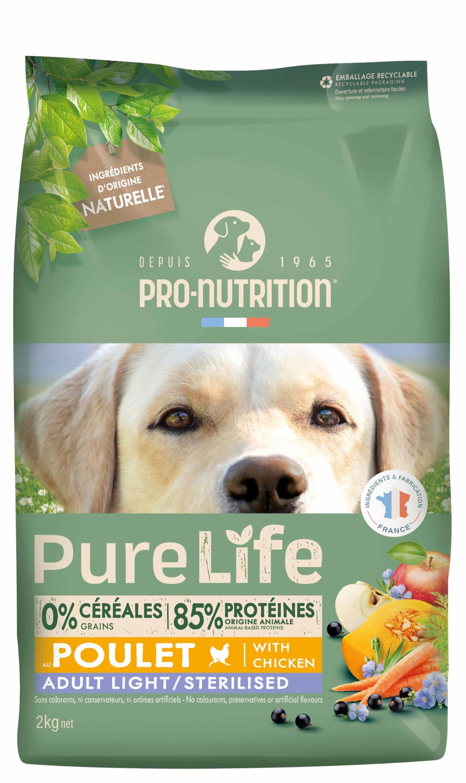 Pro Nutrition Pure Life Poulet Adult Light/​Sterilized 2 kg