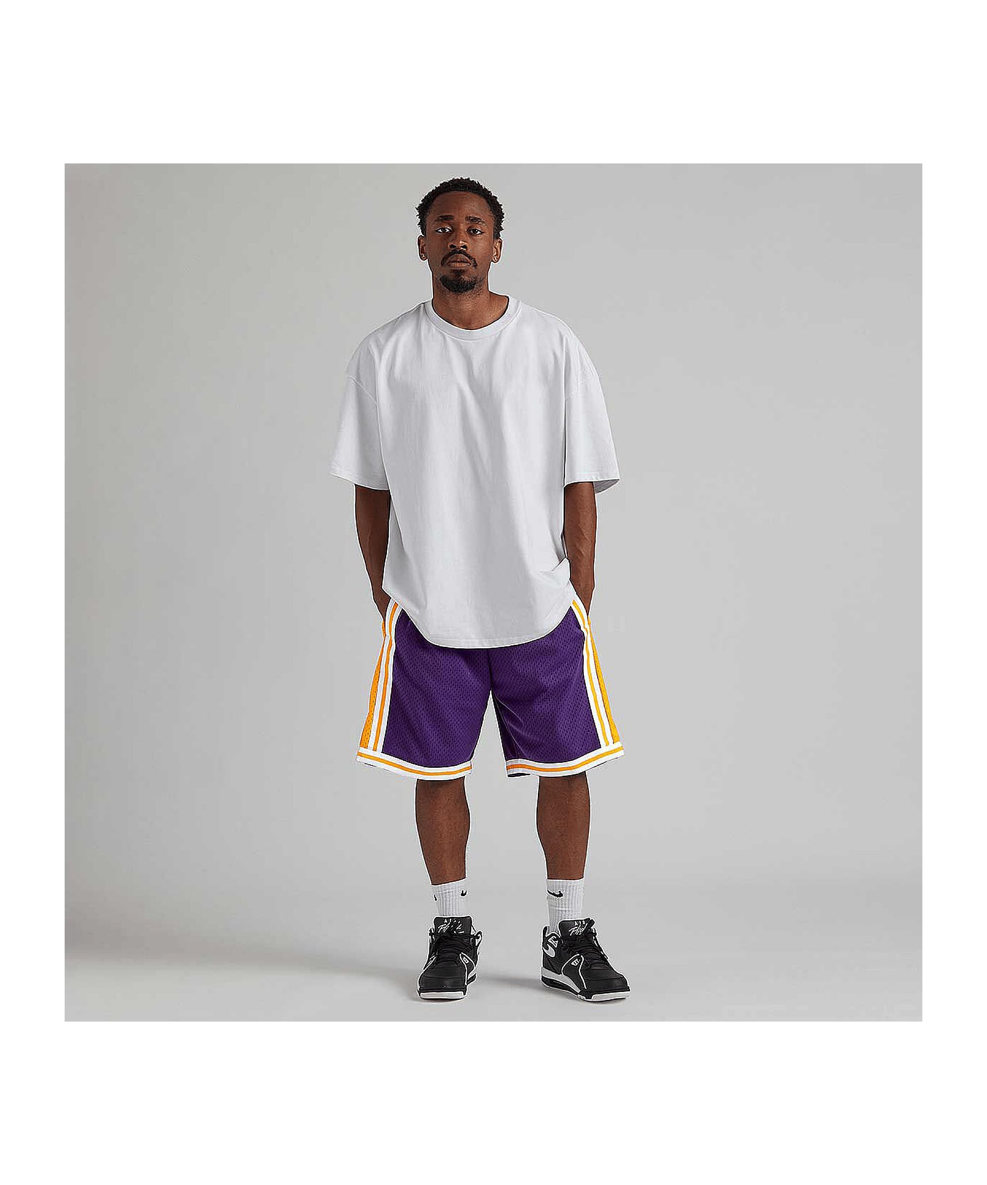 Mitchell & Ness Pantaloncini Swingman M&N NBA Los Angeles Lakers 1984-85