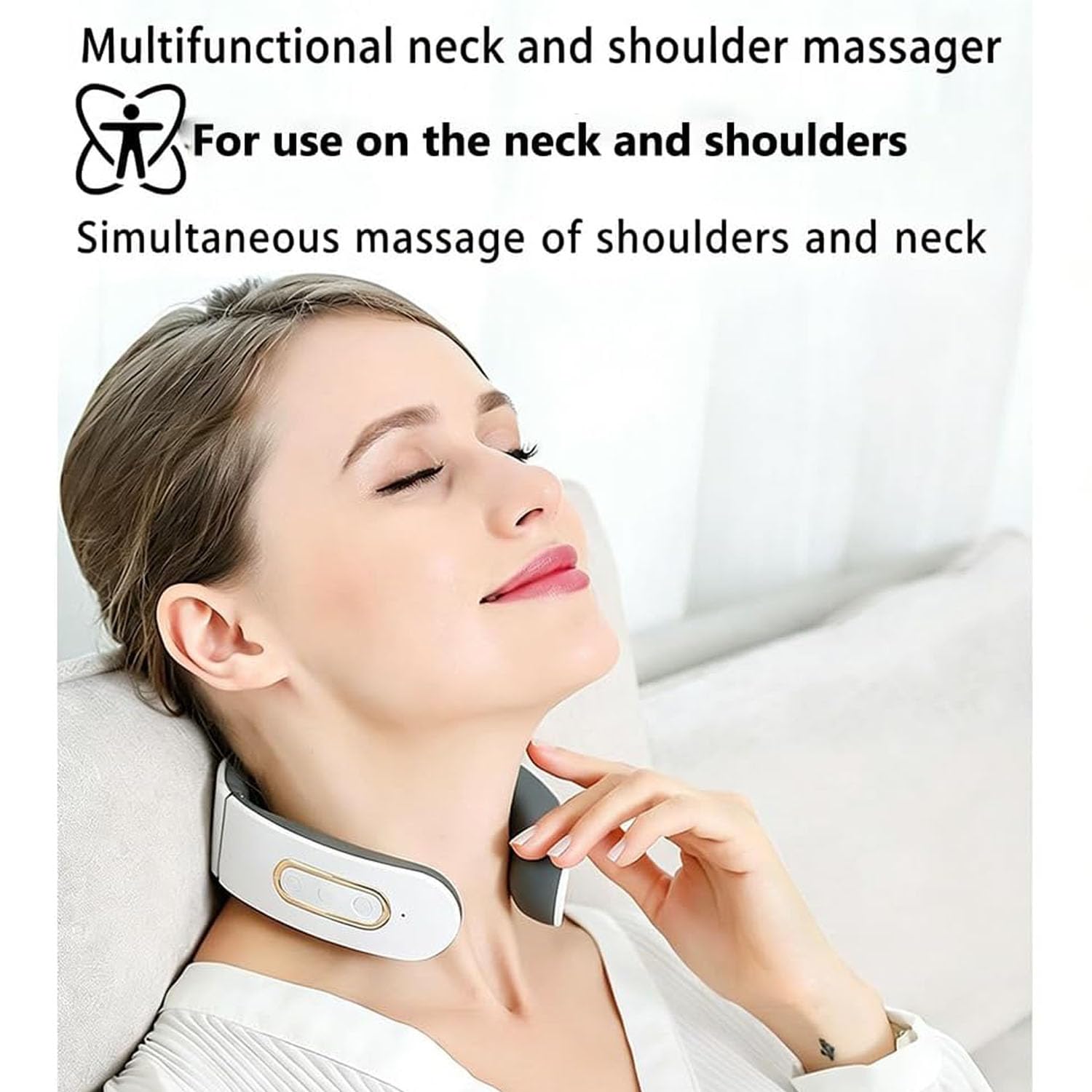 NeuroNeck Pro, Solución Para El Cuello NeuroNeck Pro 11 En 1, Masajeador Cervical NeuroNeck Pro Con 4 Cabezales, 6 Modos, 9 Niveles, Alivia La Presión Del Cuello, Para El Hogar Y La Oficina (Blanco*1)