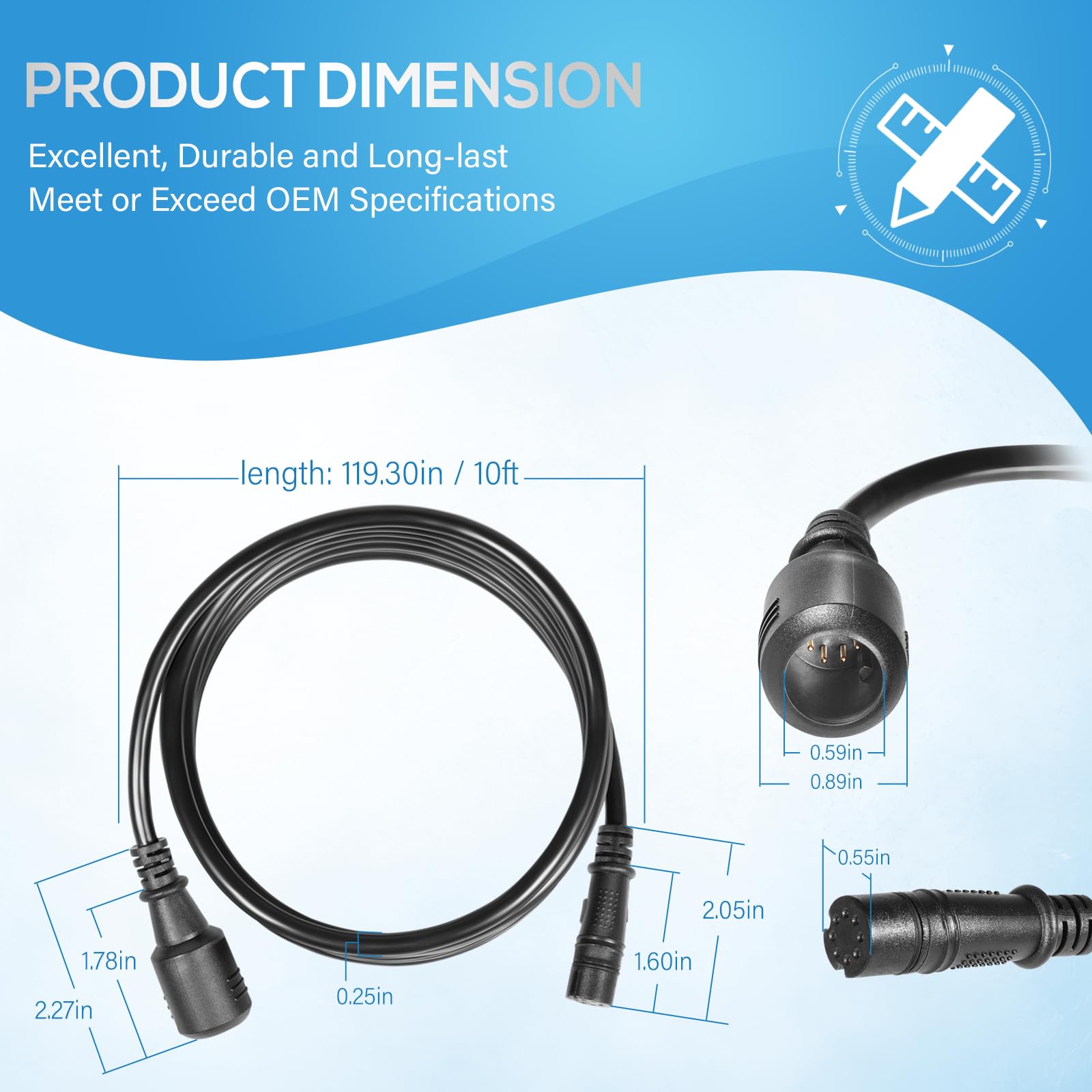 Bonbo 000-14414-001 - Cavo di prolunga da 3,5 m per trasduttore Lowrance TripleShot/SplitShot per ecoscandaglio Lowrance serie HOOK2 (3 m)