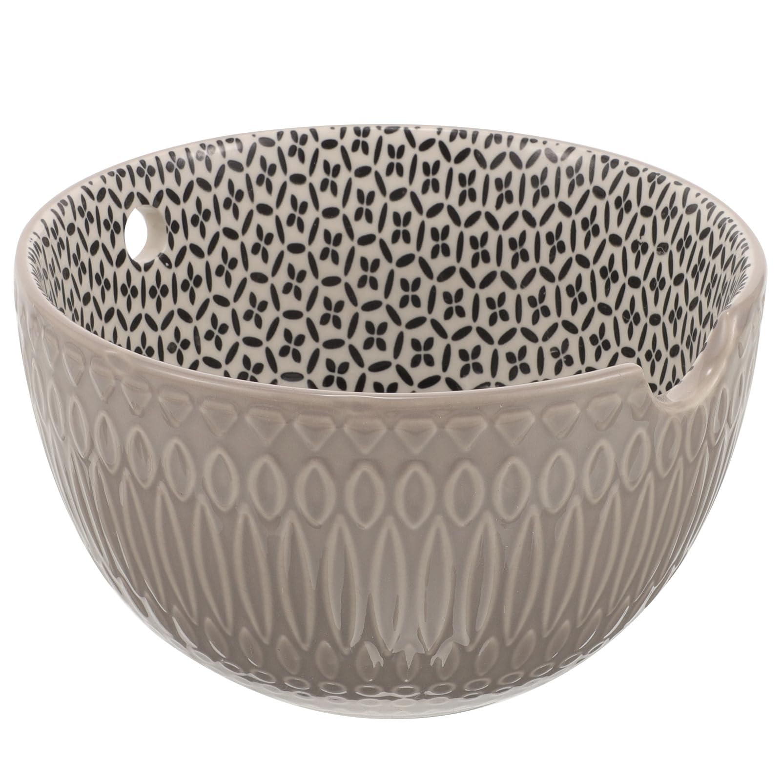 Bol de rangement des pelotes en céramique pour crocheter au salon