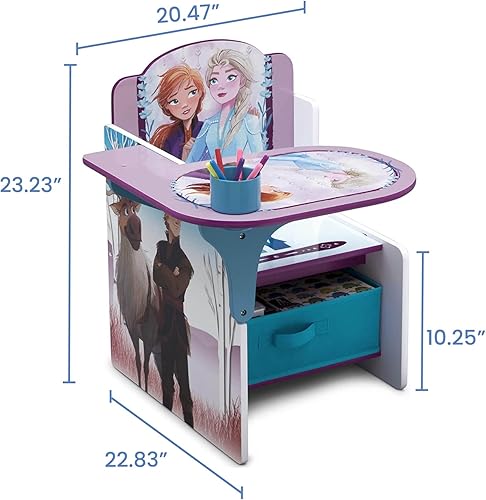Miniatura 37 de Delta Children - Escritorio con silla y compartimento de almacenamiento, diseño princesas de Disney Rosado,Disney Frozen II,Princess