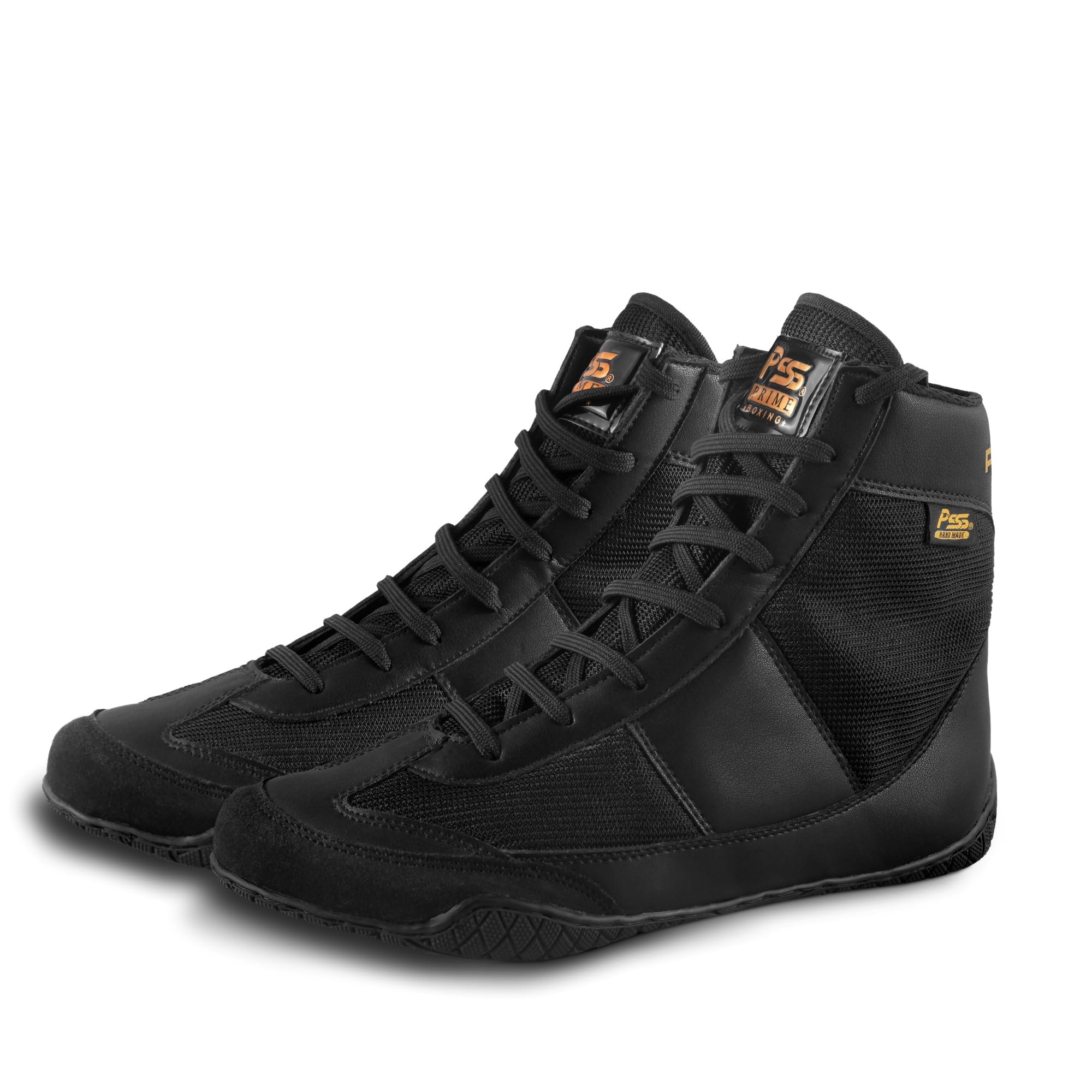 PSS Scarpe da boxe con impugnatura alla caviglia, lacci lunghi, per allenamento, sparring, taekwondo, combattimento, arti marziali, bodybuilding, atletica, fitness, sport, arrampicata