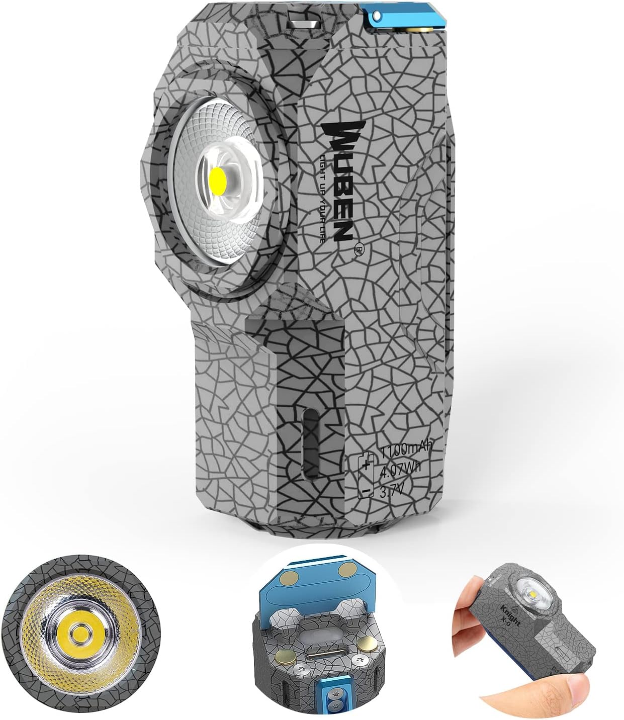 WUBEN X0 Rechargeable Mini Flashlight with Clip, 900 High Lumens Small ...