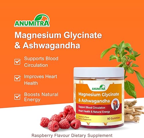 Miniatura 3 de Gomitas de glicinato de magnesio y ashwagandha  Suplemento de Ashwagandha para mujeres y hombres promueve la relajación y el bienestar sabor a