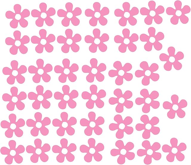 Pack of 40 Vinyl Flowers Stickers Car Bike Sccoter Helmet Decal Graphic Girls Laptop Decorative