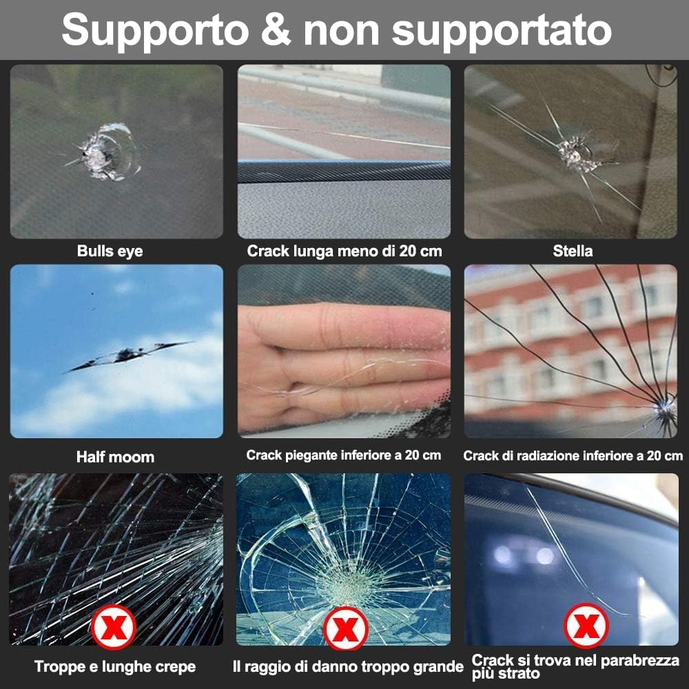 Manelord Auto Kit Riparazione Parabrezza con Resina Riparazione Parabrezza per Car Parabrezza Chips e Cracks