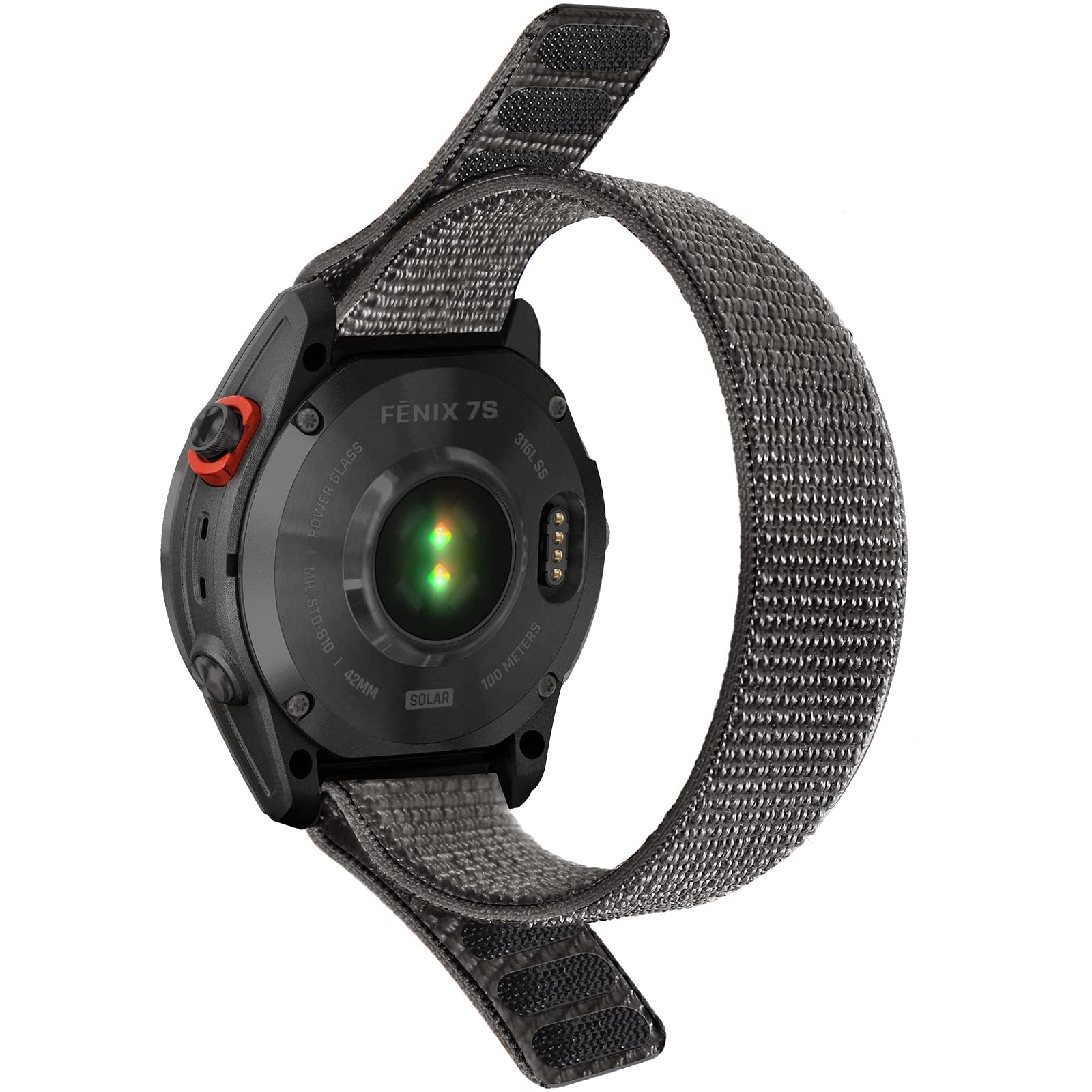 Songsier Strap Compatible with Fenix 7S, 20mm Velcro Nylon Soft Light Replacement Strap, Quick Dry Breathable Sport Wristband Compatible with Fenix 6S Pro, 6S, 5S Plus, 5S, Garmin Descent Mk2S