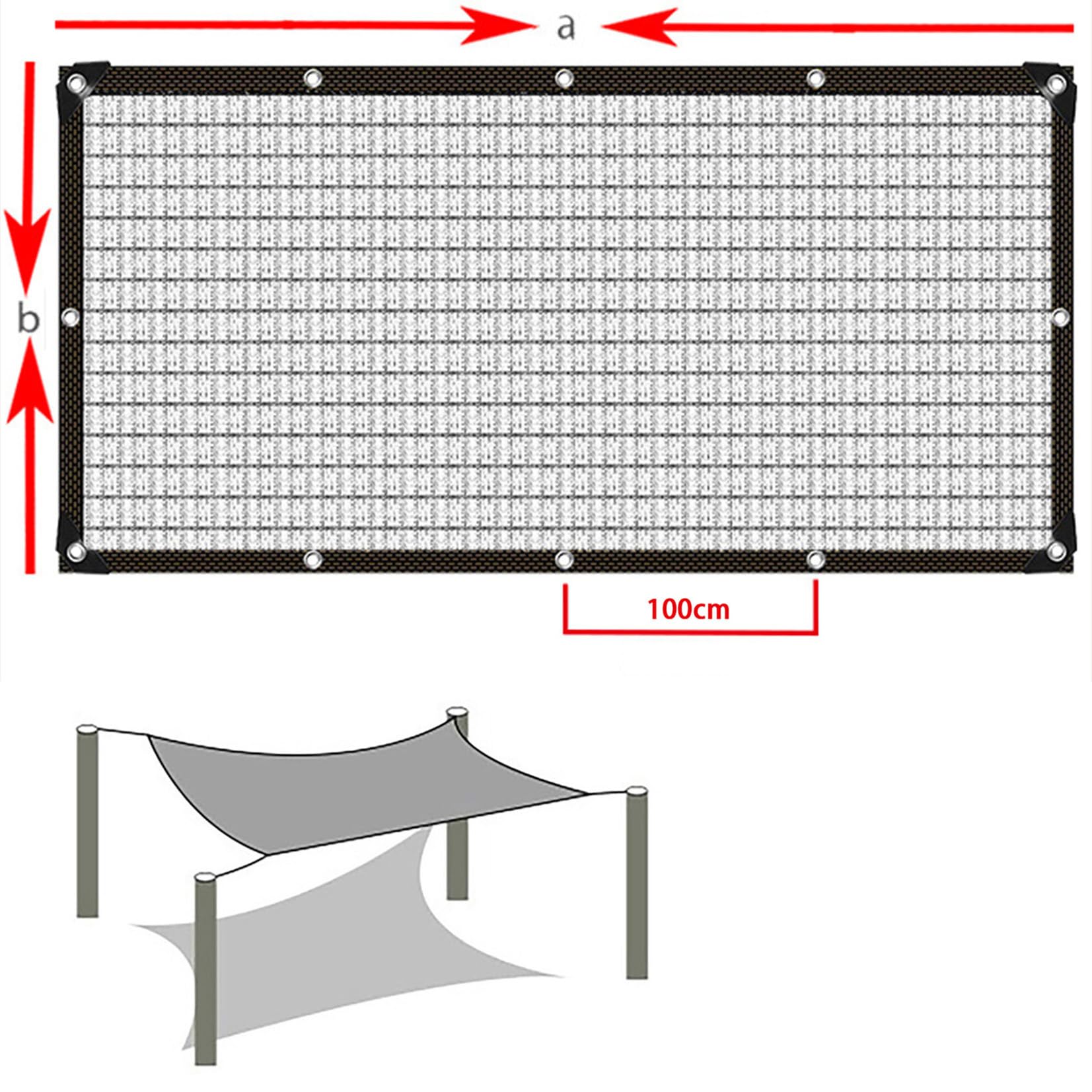 Odblaskowy aluminiowy klosz, 99%, ochrona przed promieniowaniem UV, 85% filtr przeciwsłoneczny, oddychający, z oczkami, idealny do szklarni i ogrodów