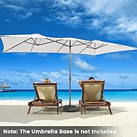Vista 3 de Tangkula Sombrilla de patio de doble cara de 15 pies con manivela, parte superior ventilada, sombrilla rectangular grande para exteriores